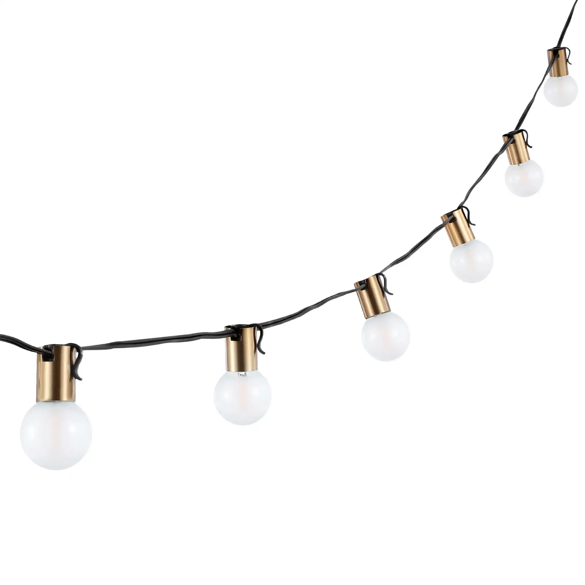 Farrynn Outdoor String Lights in Brass / Black