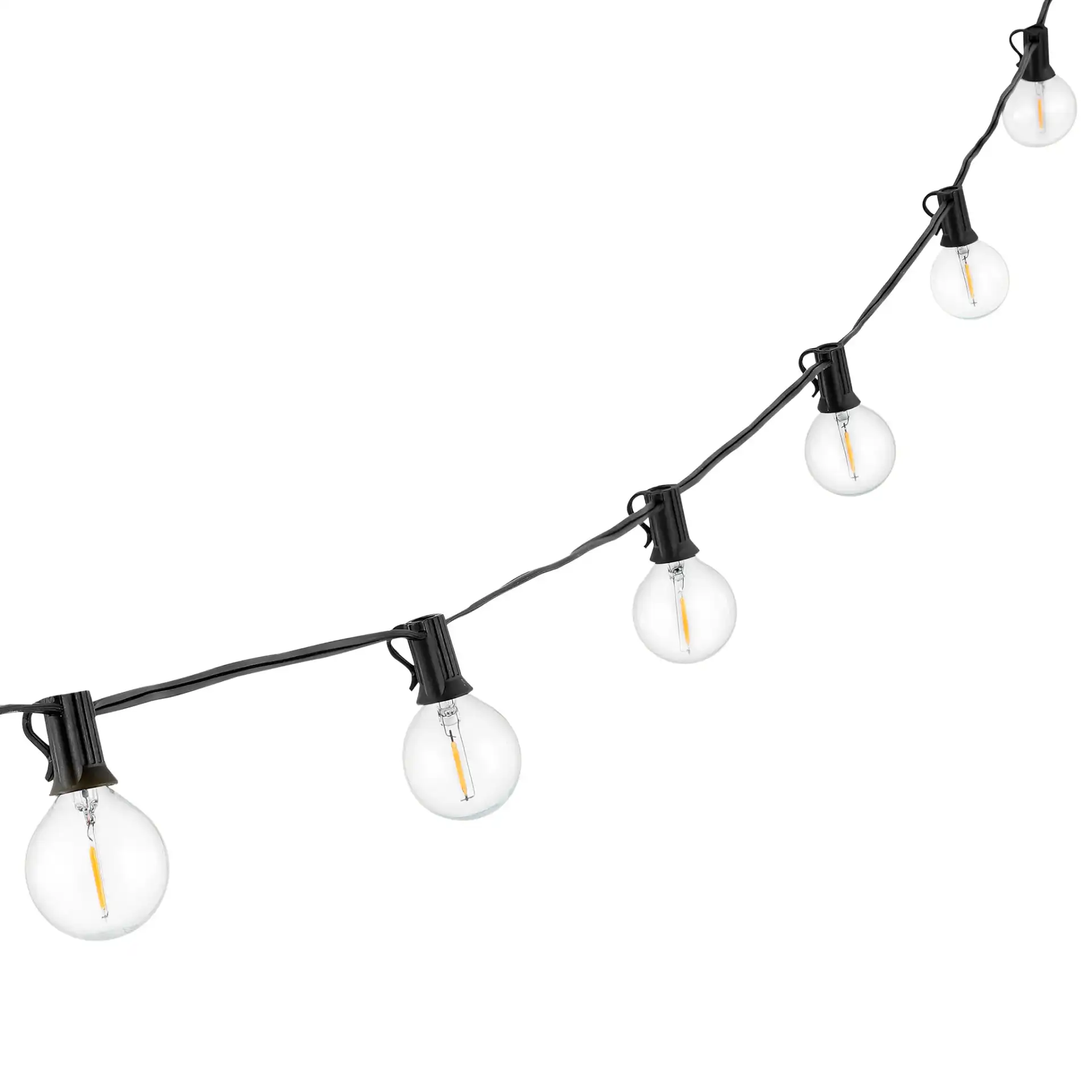 Jenica Outdoor String Lights in Black, detail view