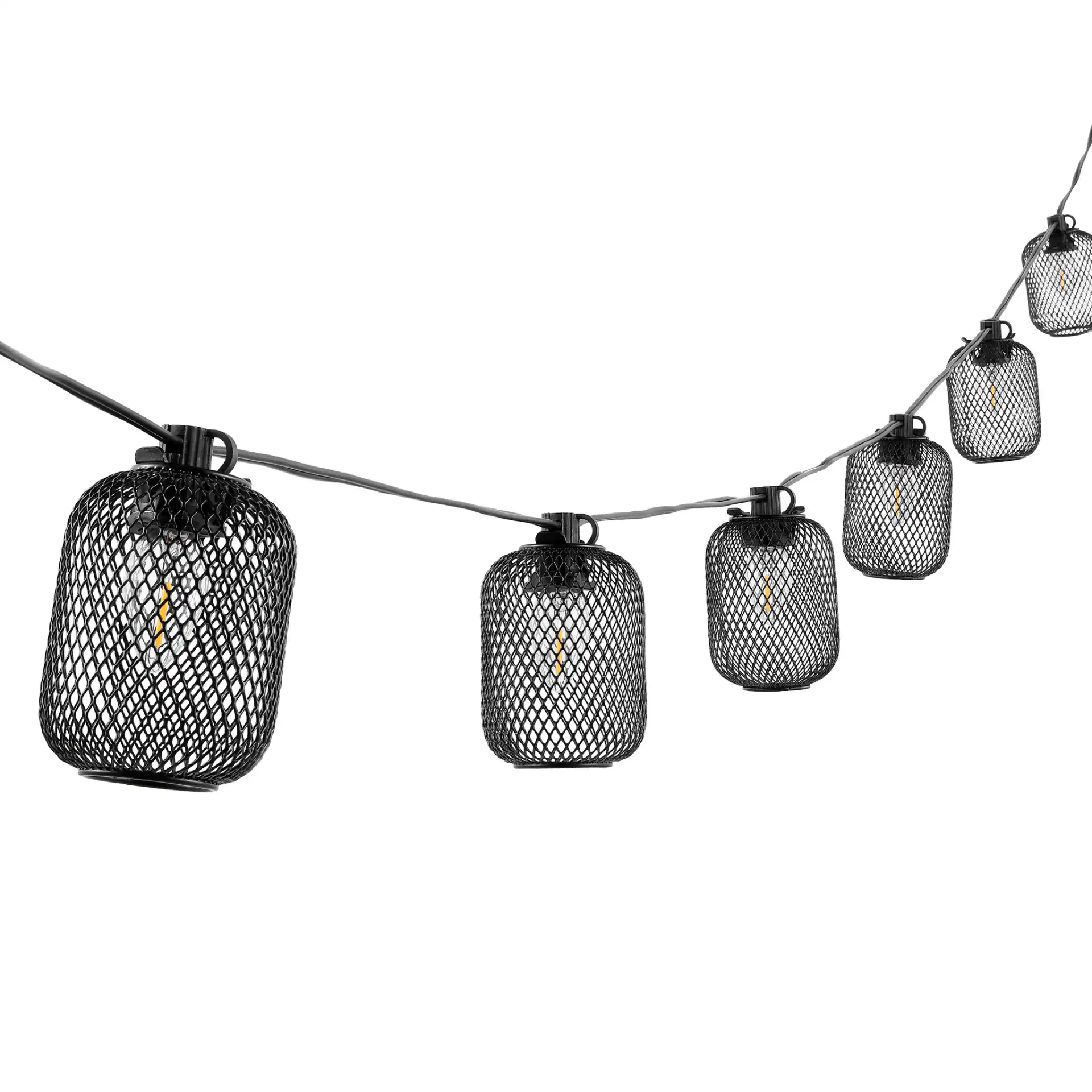 Jepsen Led Outdoor String Light in Black, detail view