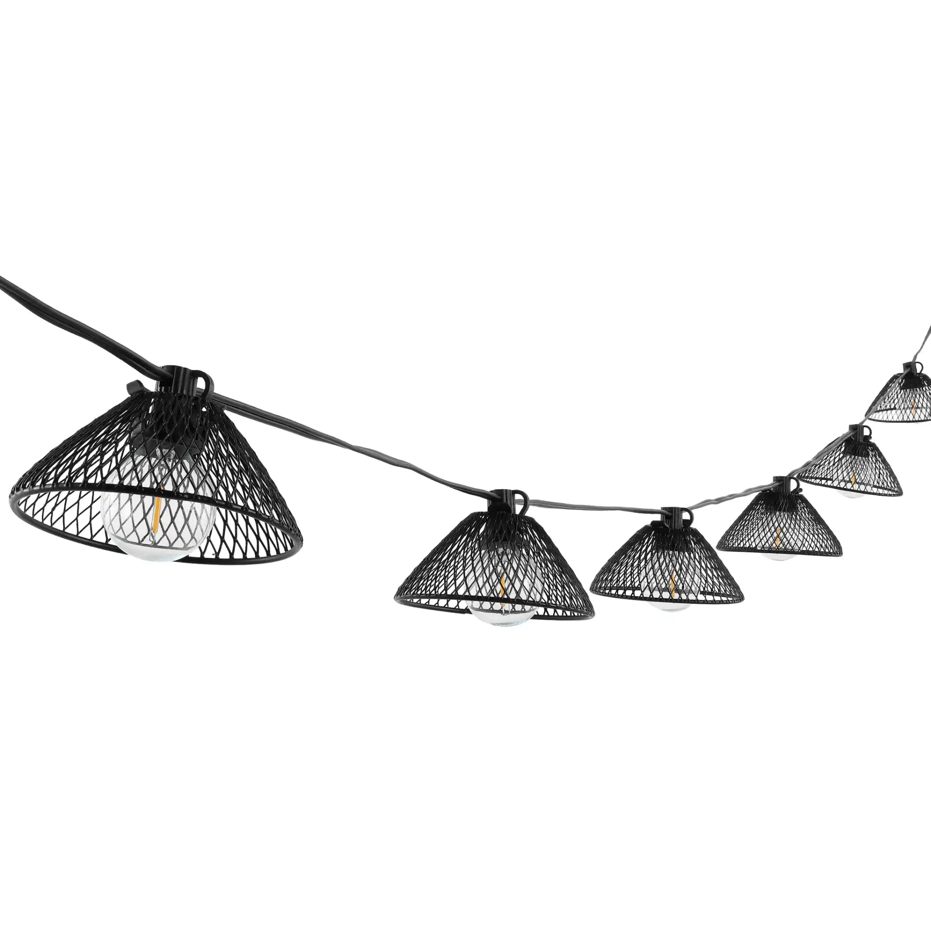 Junia Led Outdoor String Light in Black, detail view