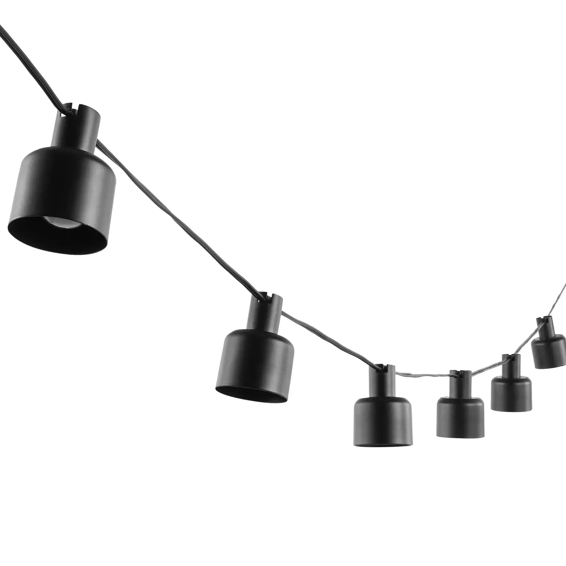 Adaner Led Outdoor String Lights in Black, detail view