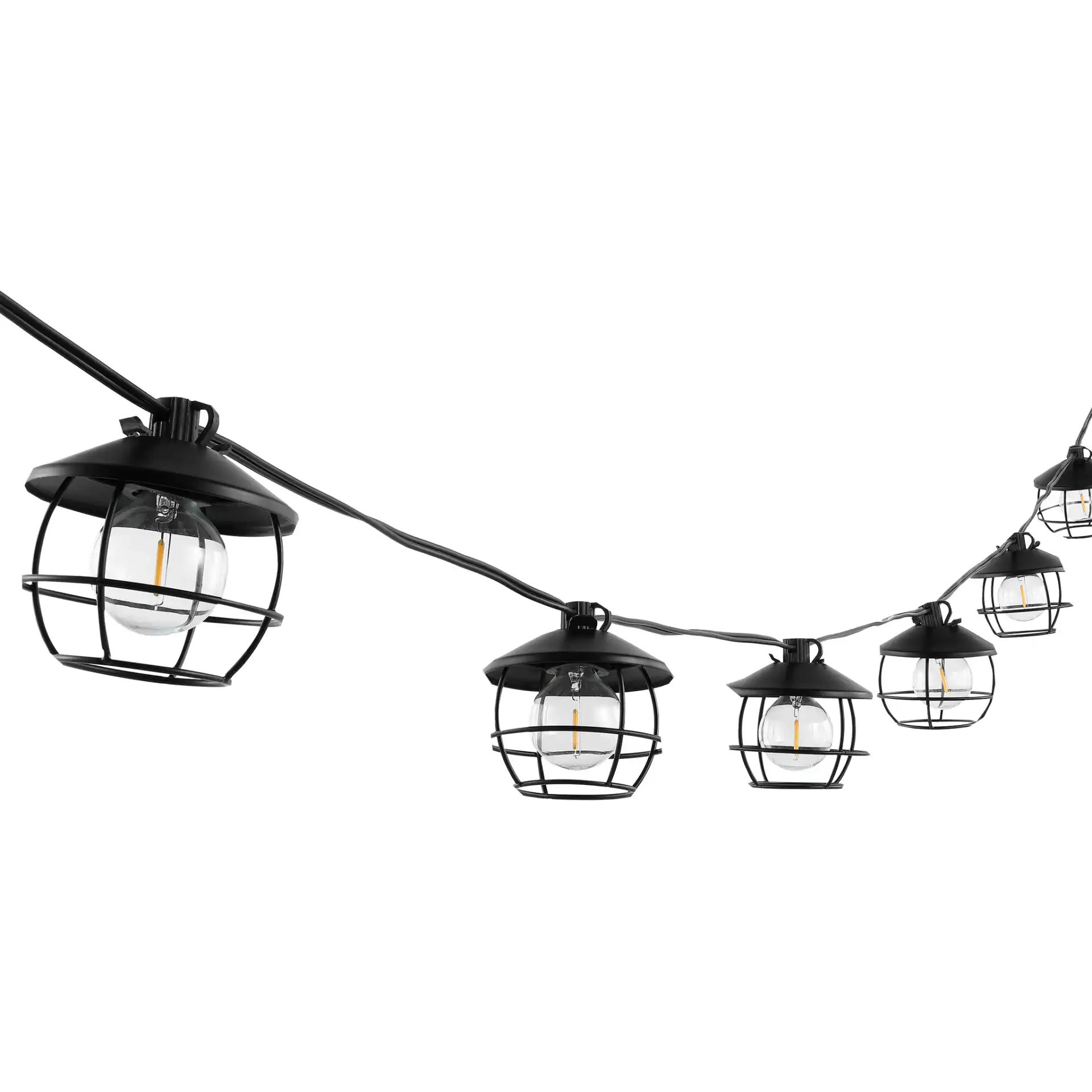Agitha Led Outdoor String Light in Black, detail view