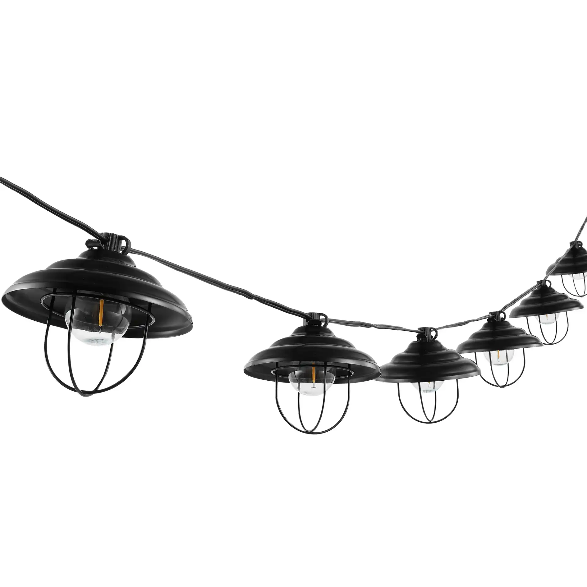 Aislin Led Outdoor String Lights in Black, detail view