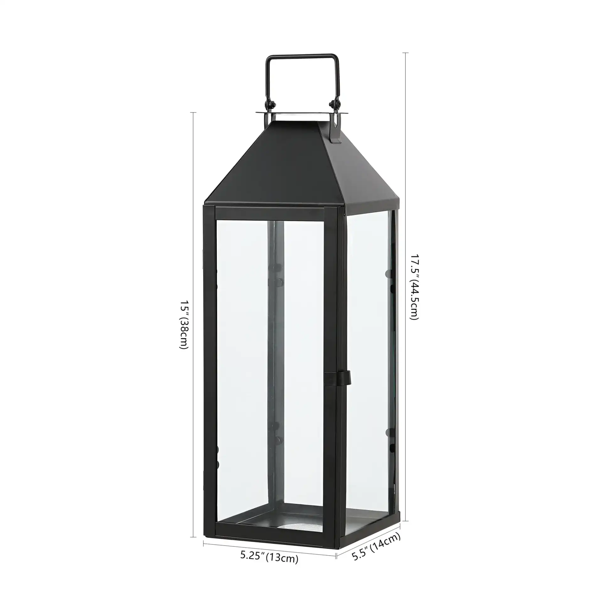 Ruane Outdoor Lantern (Set of 2) in Black, detail view