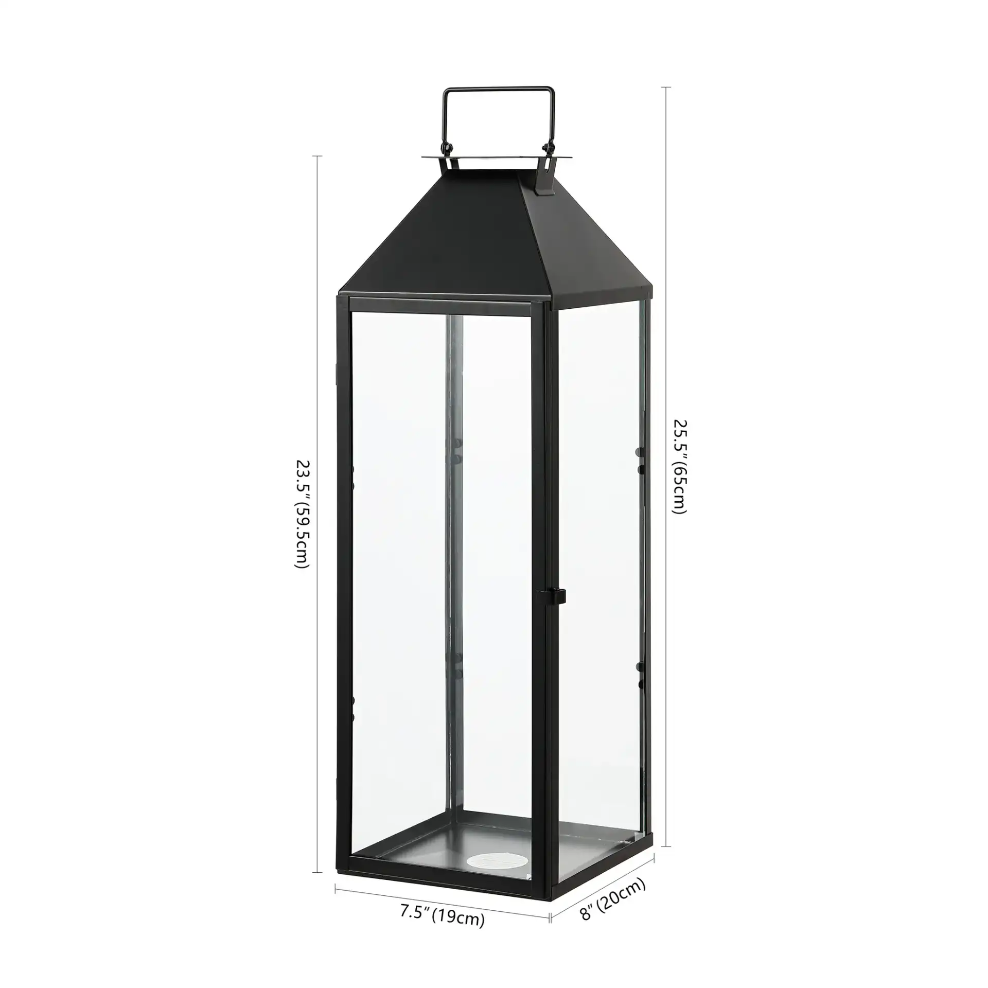 Ruane Outdoor Lantern in Black, detail view