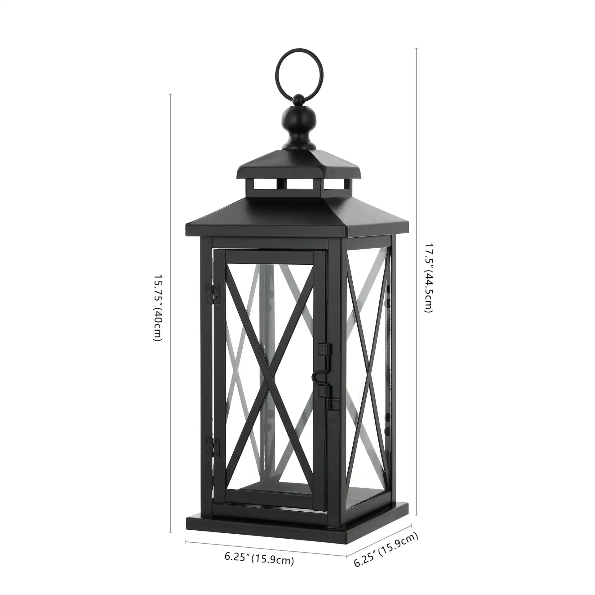 Lirio Outdoor Lantern (Set Of 2) in Black, detail view