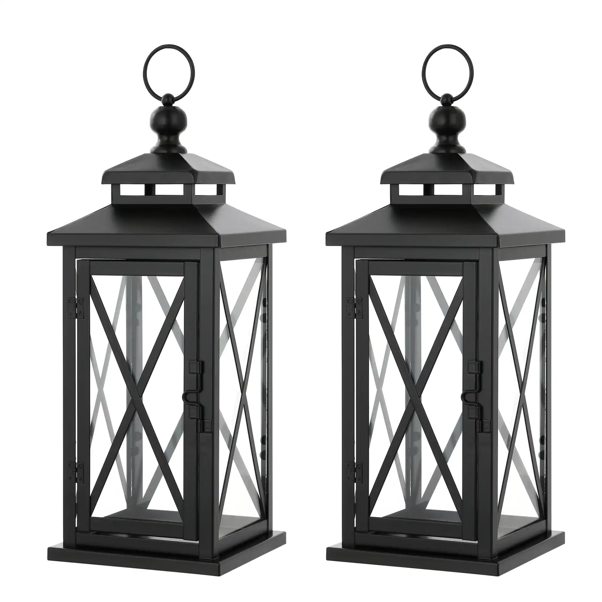 Lirio Outdoor Lantern (Set Of 2) in Black, detail view