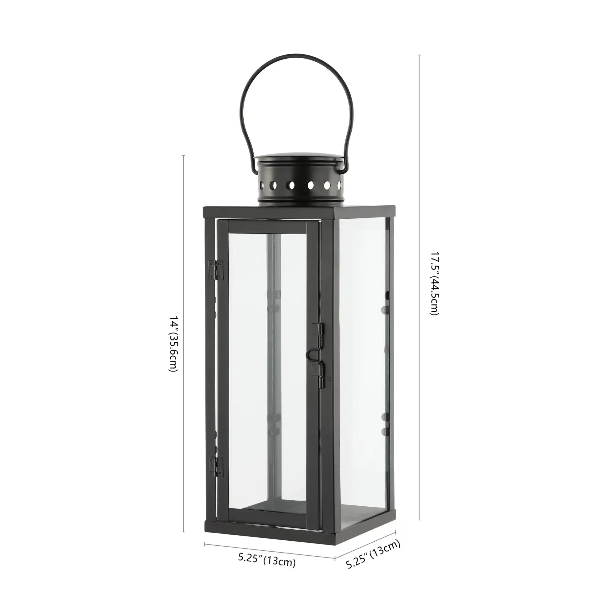 Lorient Outdoor Lantern (Set of 2) in Black, detail view