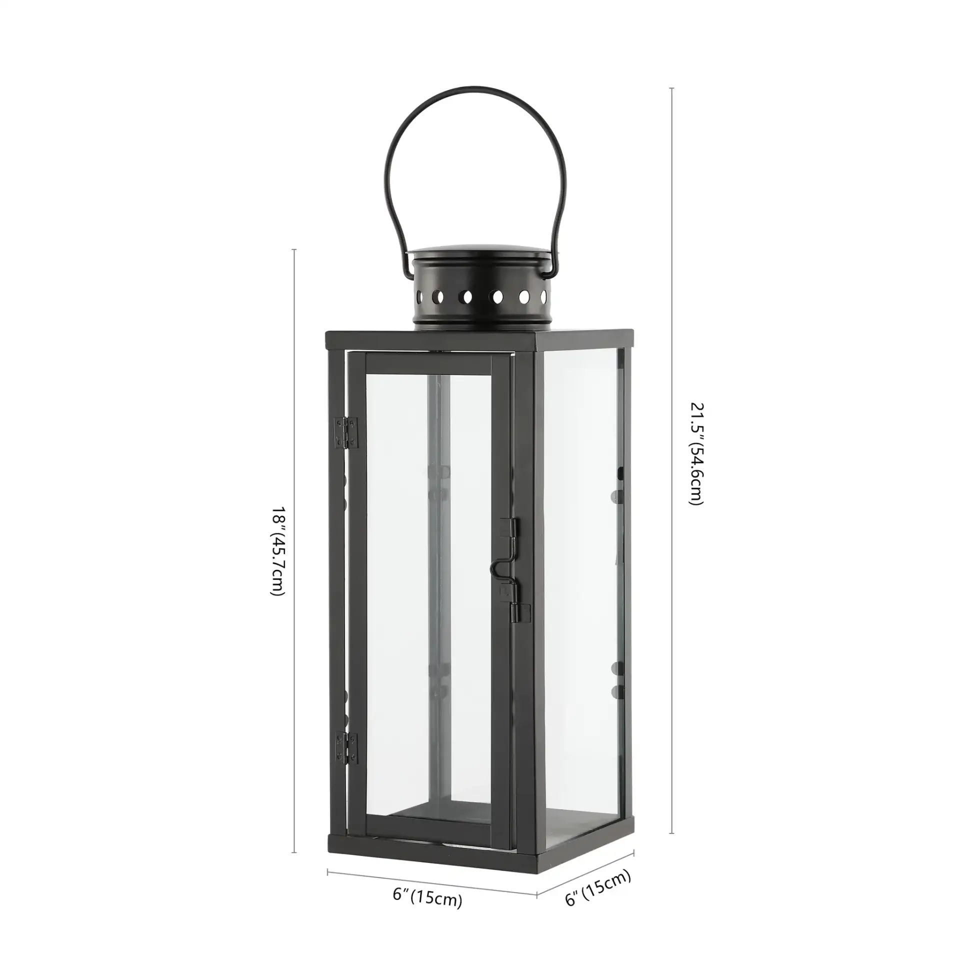Lorient Outdoor Lantern (Set of 2) in Black, detail view