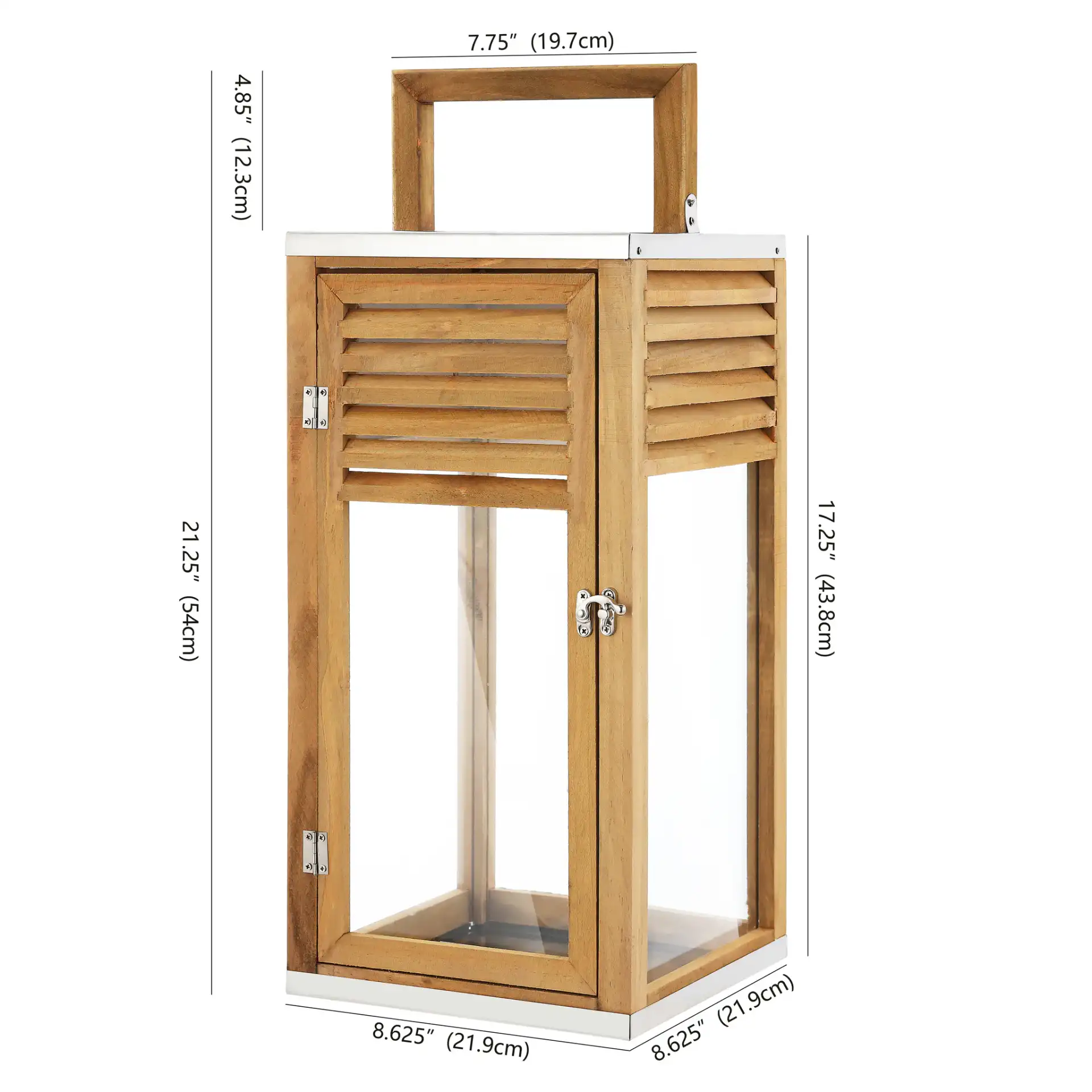 Alenna Outdoor Lantern in Brown, detail view
