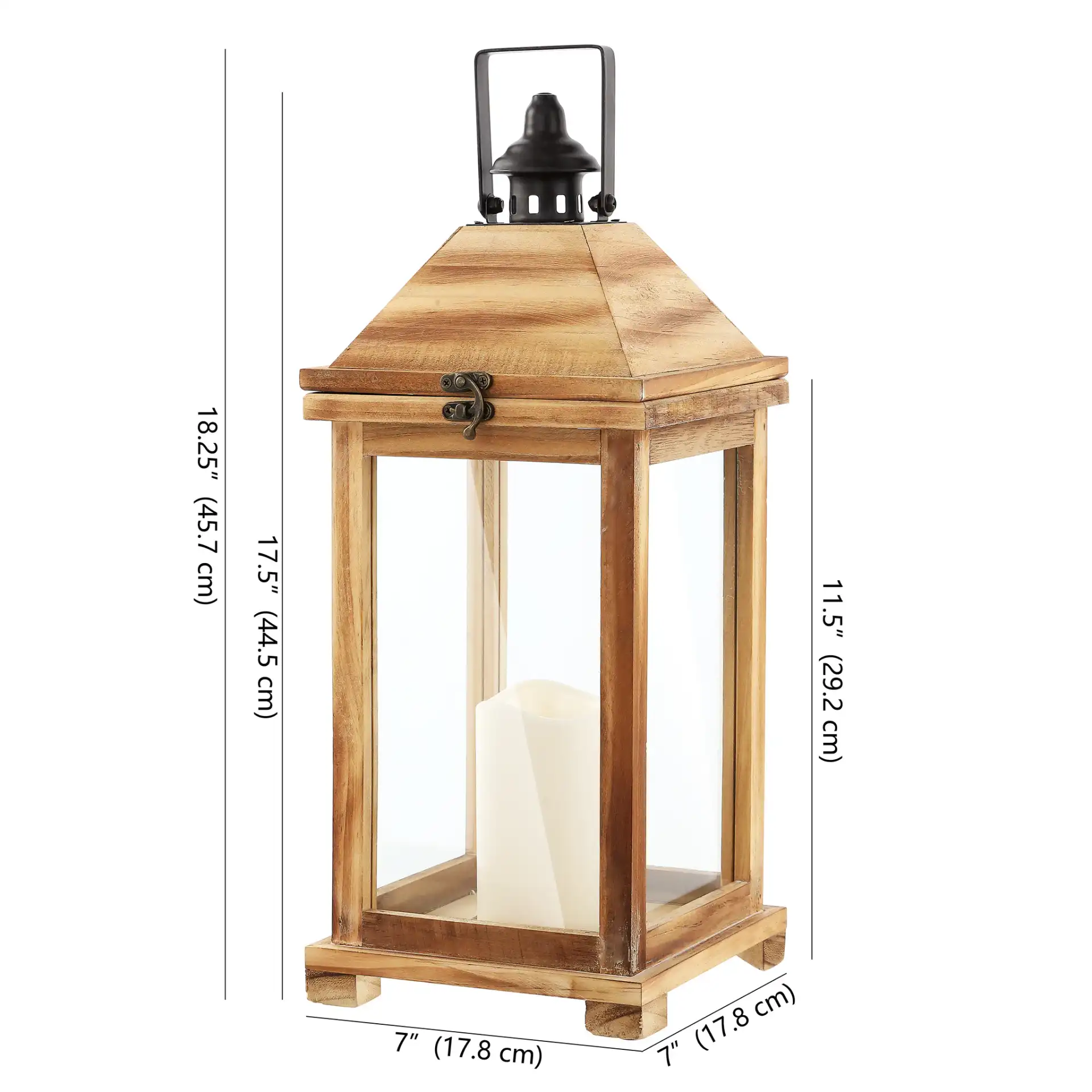 Elida Outdoor Lantern in Brown, detail view