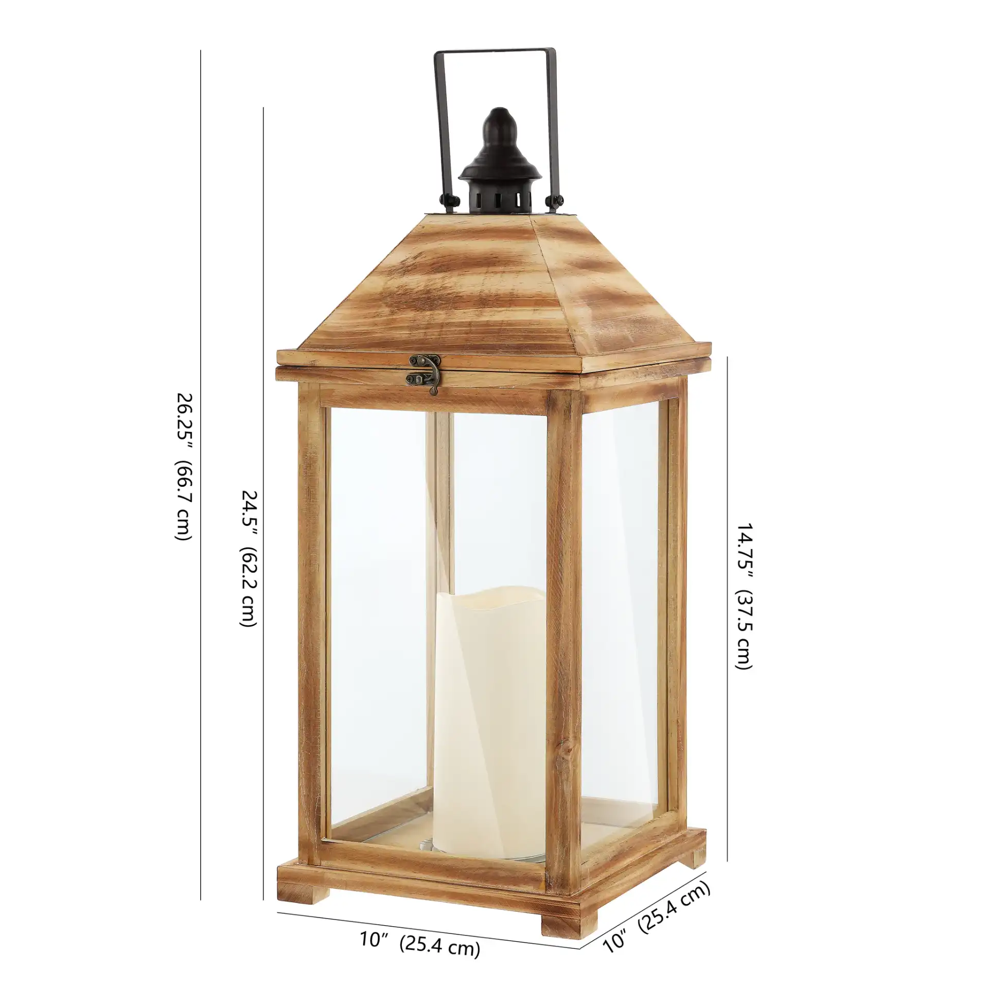 Elida Outdoor Lantern in Brown, detail view