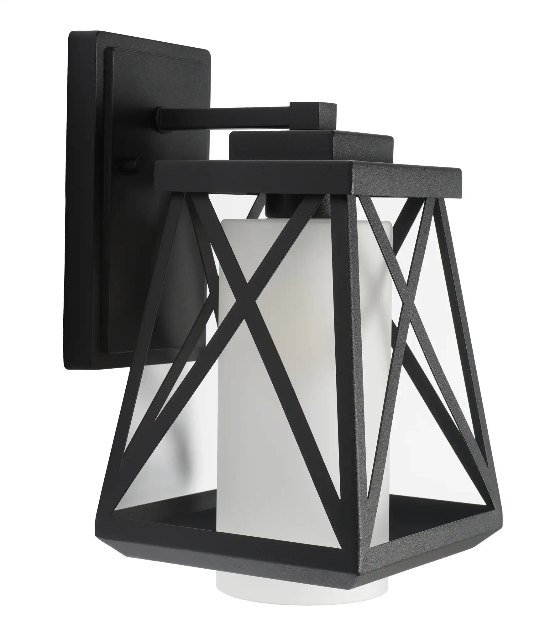 Braith Outdoor Wall Sconce (Set of 2) in Black, detail view