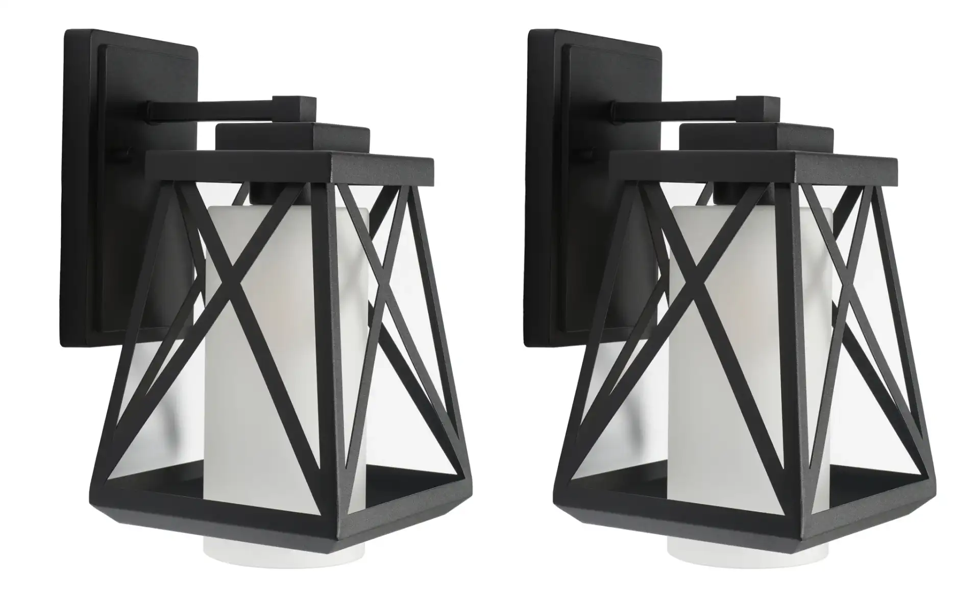 Braith Outdoor Wall Sconce (Set of 2) in Black, detail view