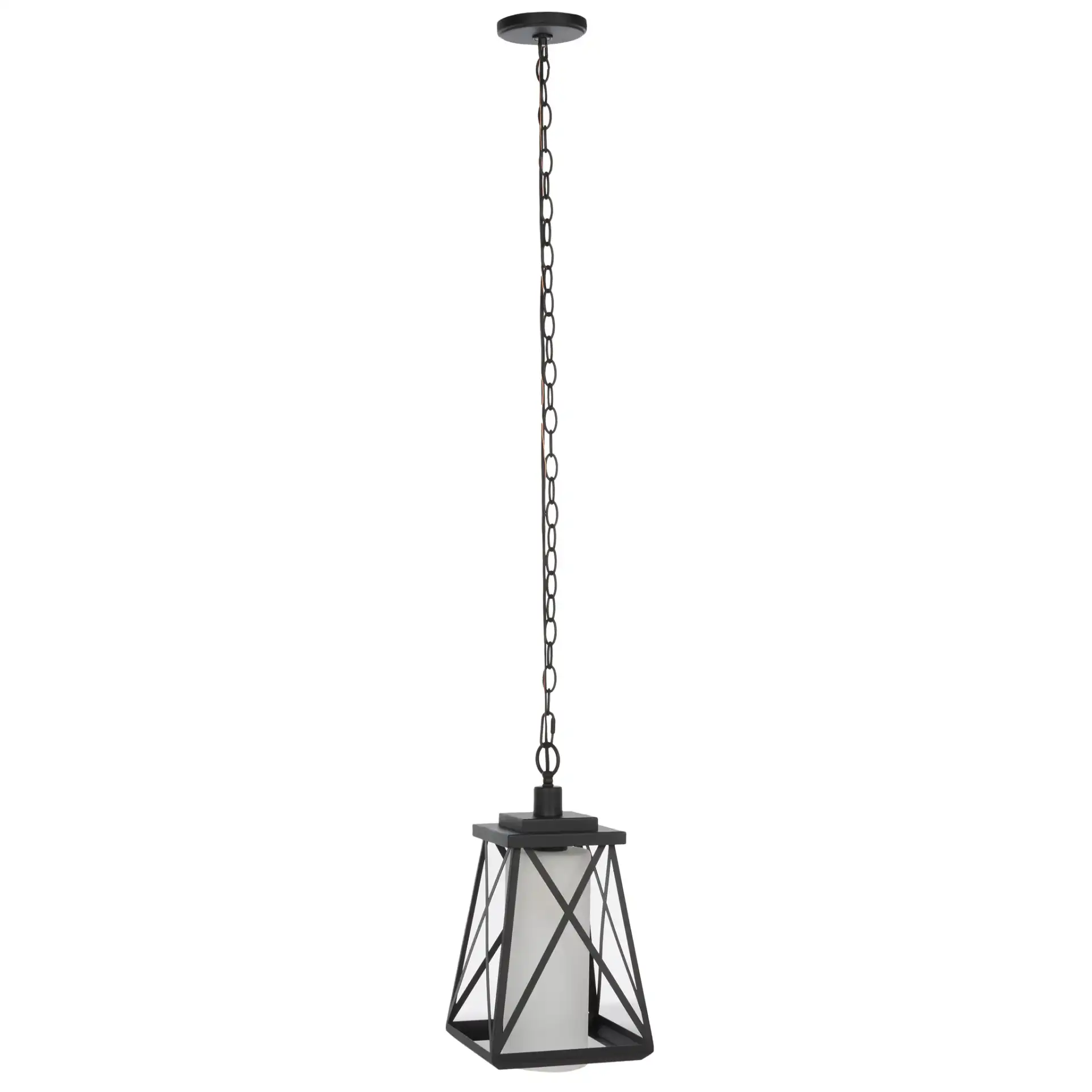 Braith Outdoor Pendant in Black, detail view