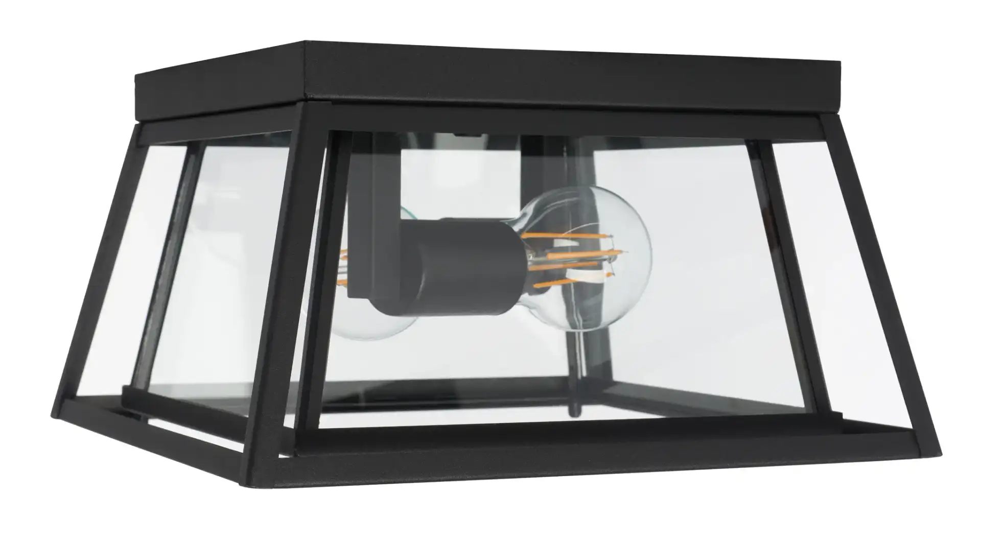 Rydler Outdoor Flush Mount in Black, detail view