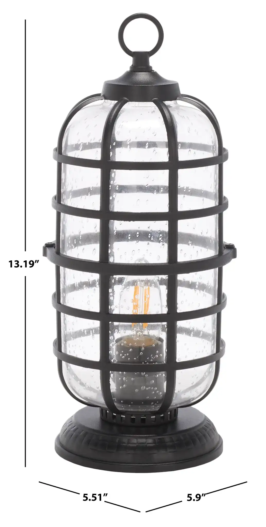 Rigel Outdoor Table Lamp in Black, detail view