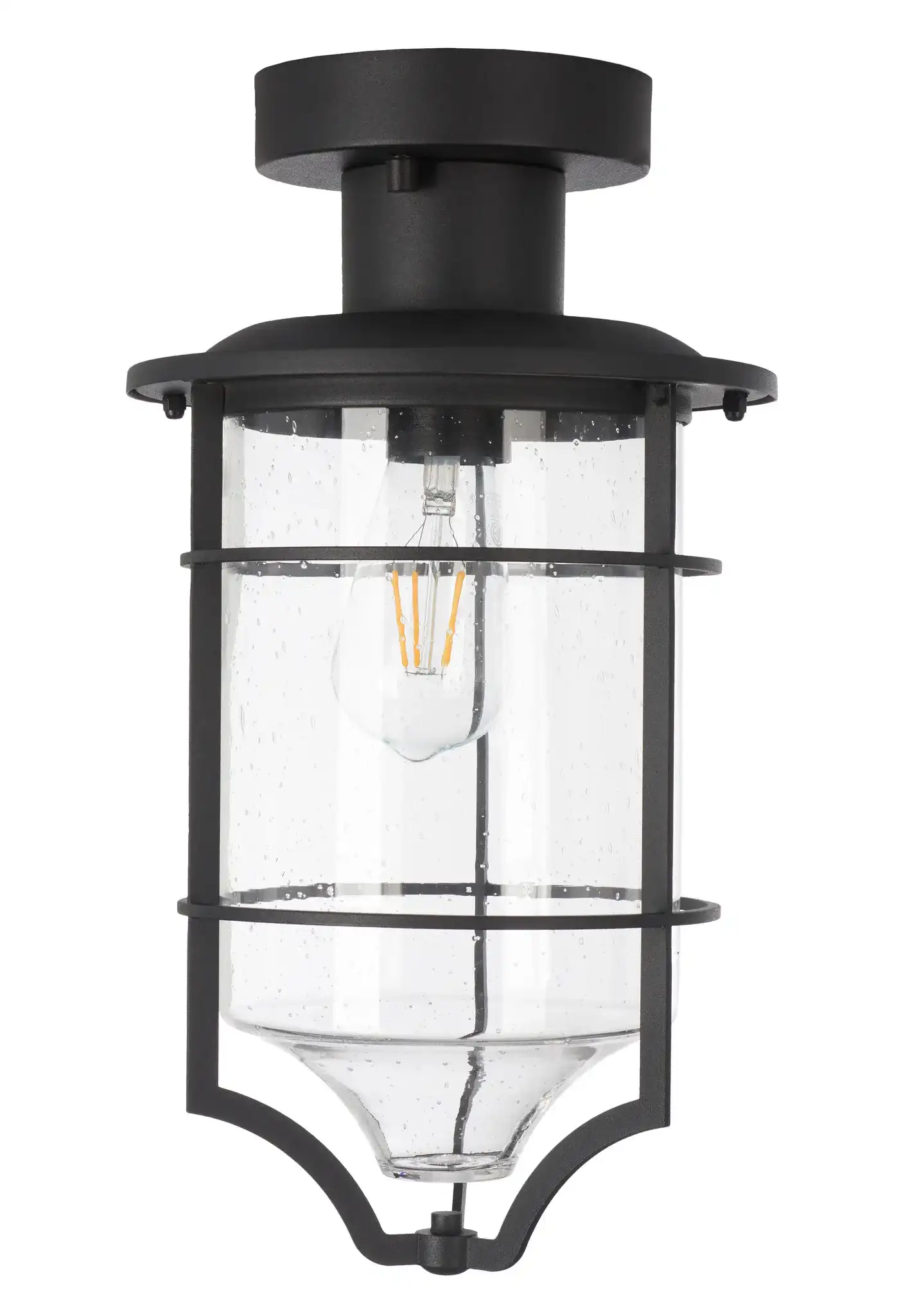 Rueda Outdoor Flush Mount in Bronze, detail view