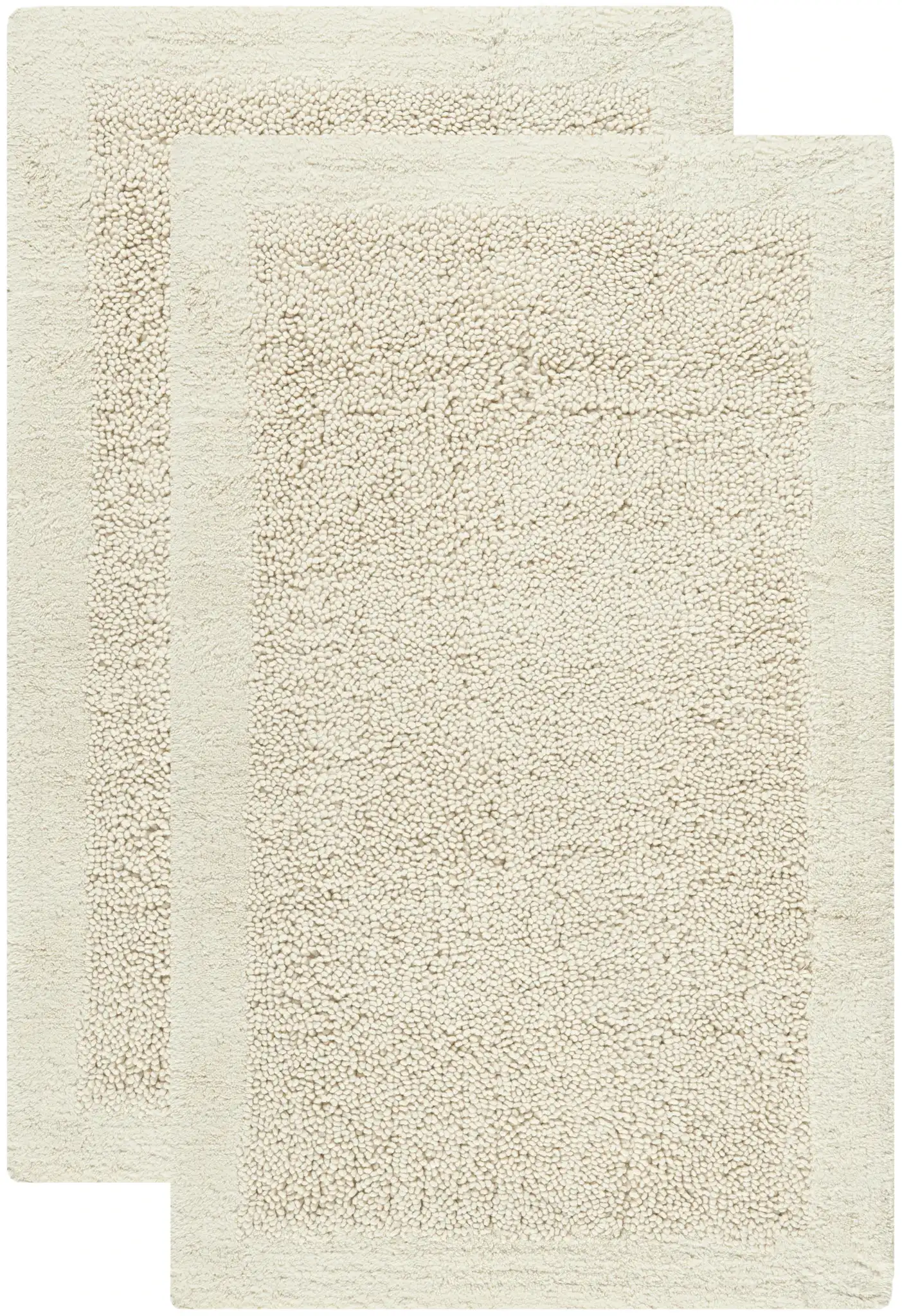 Classic Border Cotton Bath Mat (Set Of 2) in Natural