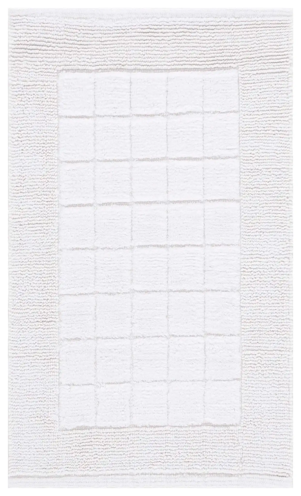 Bennett Border Grid Cotton Bathmat (Set of 2) in White
