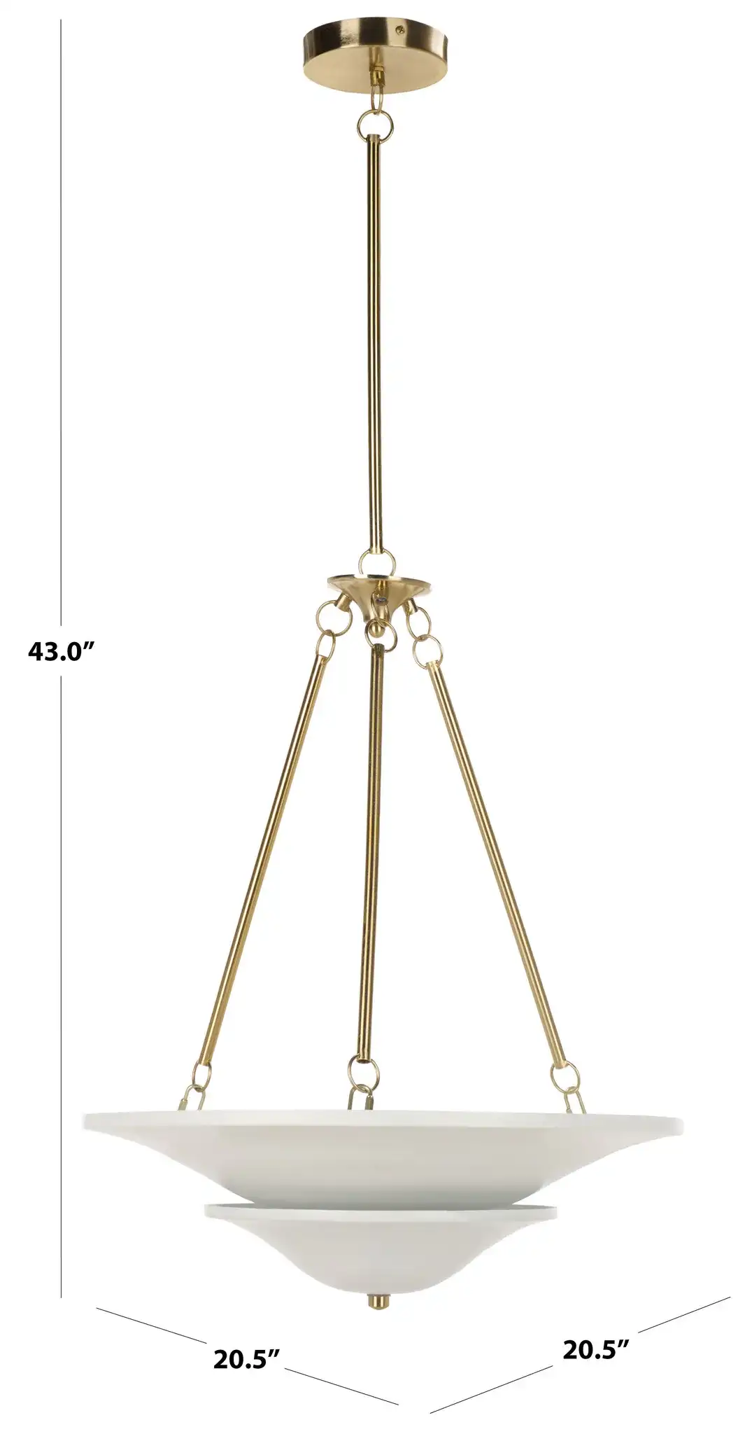 Roy Metal Pendant in White / Gold, detail view