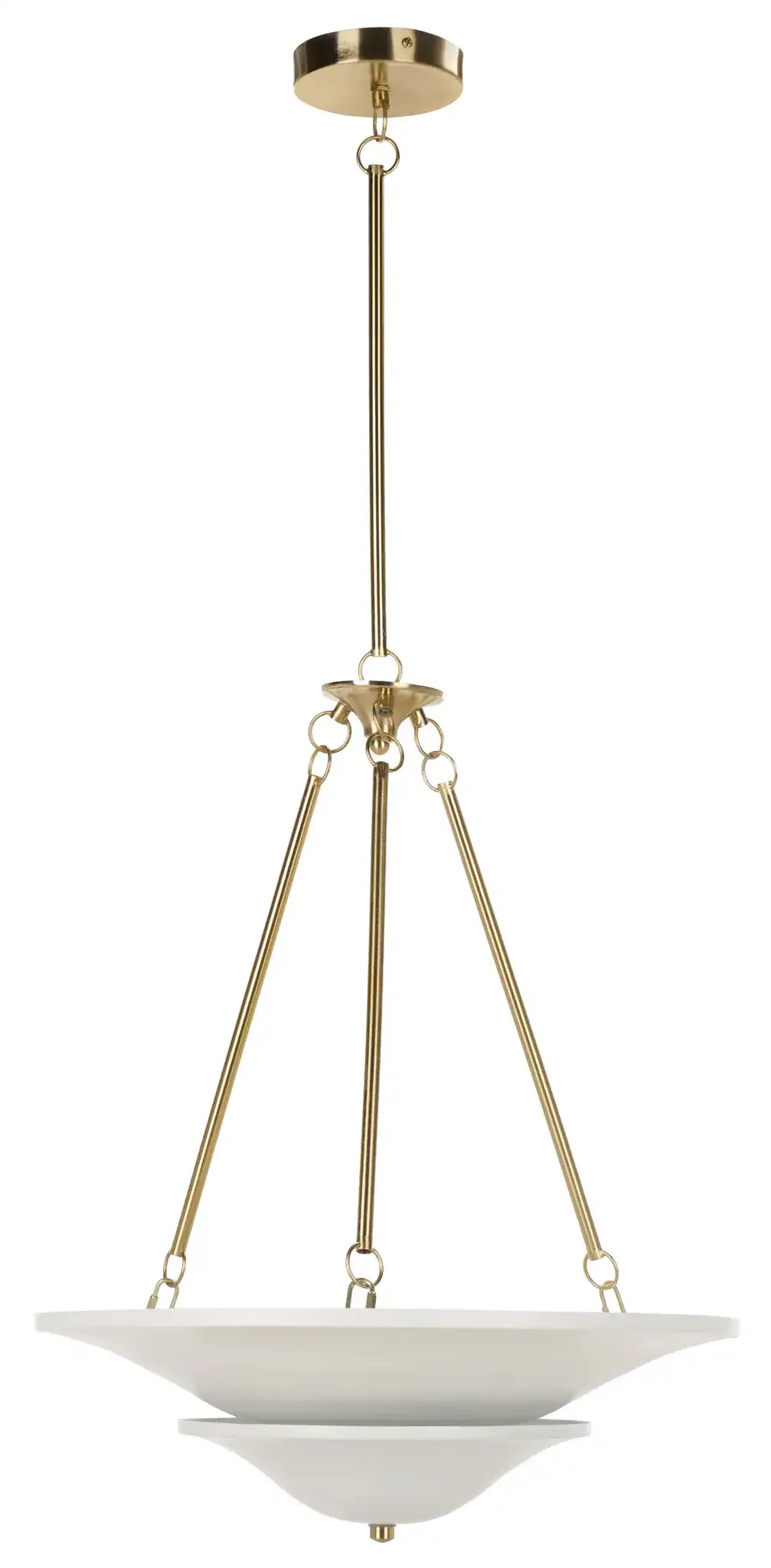 Roy Metal Pendant in White / Gold, detail view