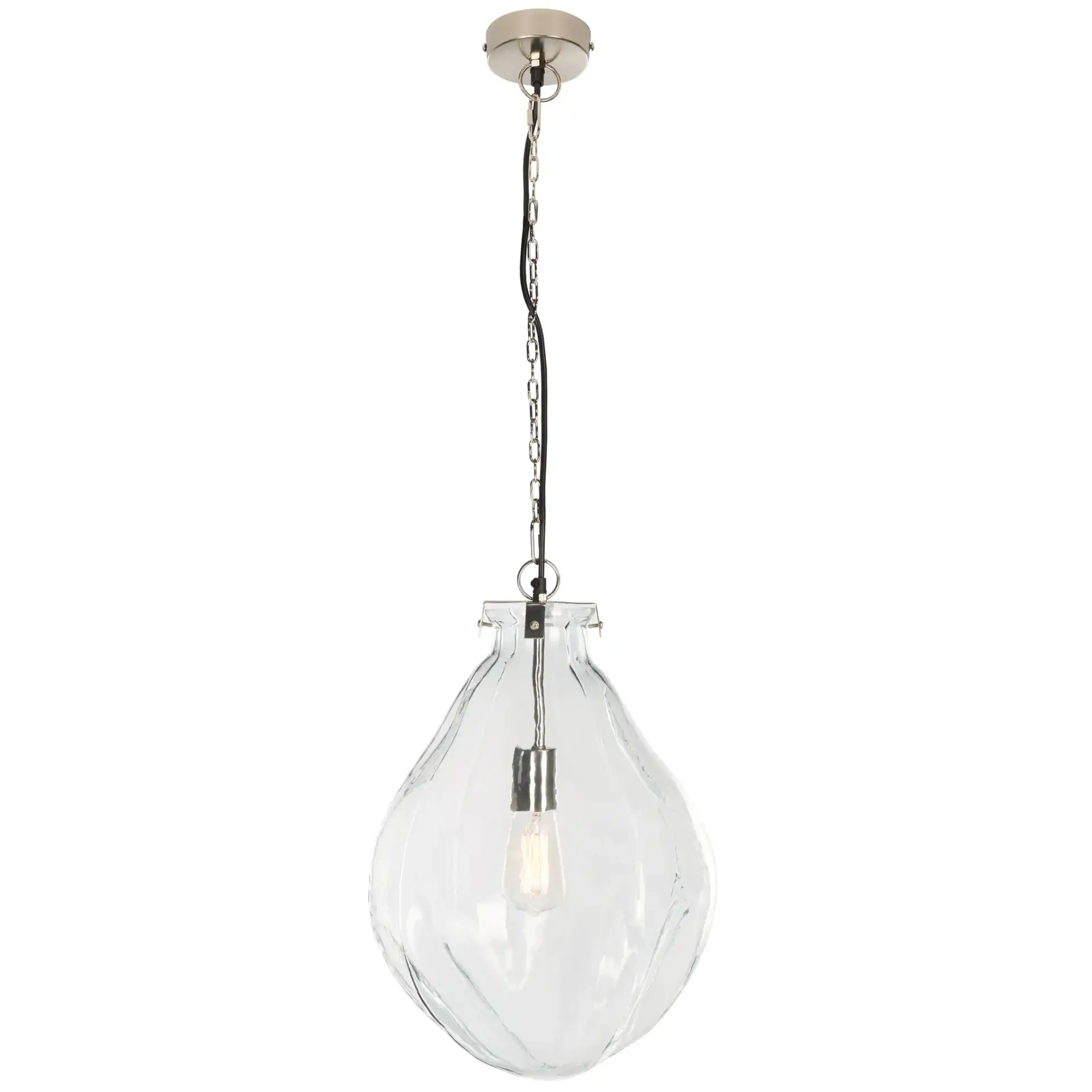 Kinney Pendant in Clear / Nickel