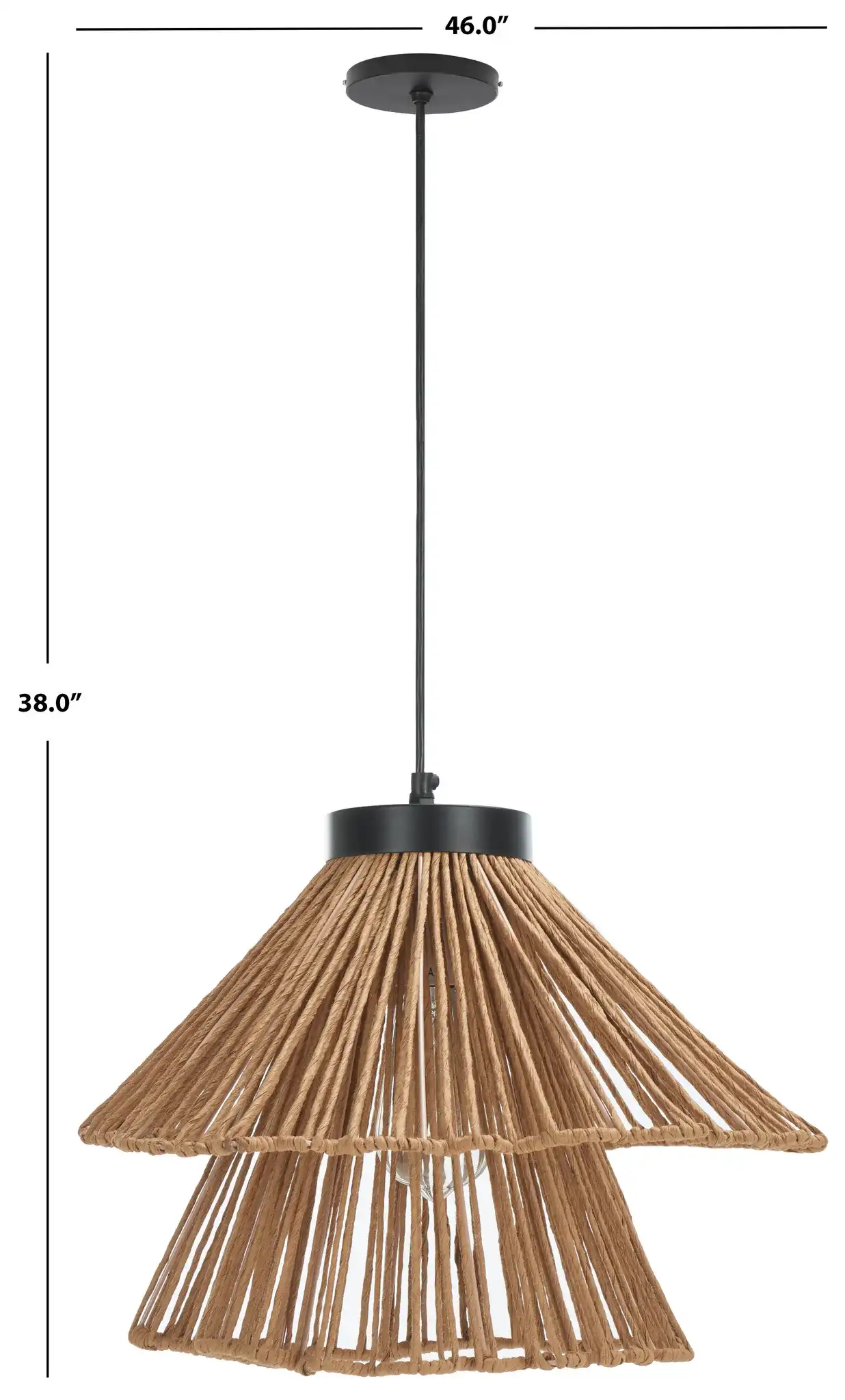 Kaia Pendant in Natural / Black, detail view