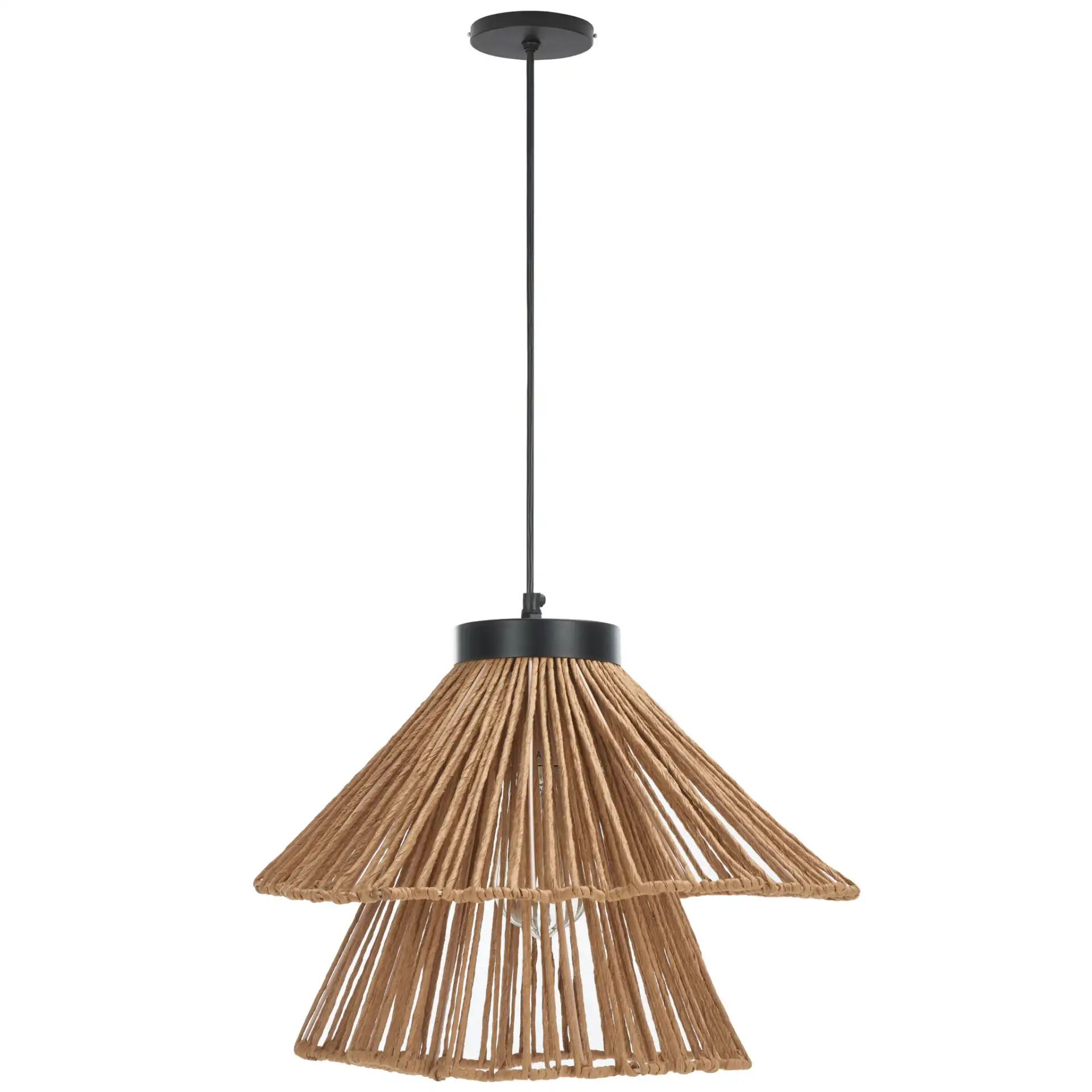 Kaia Pendant in Natural / Black, detail view