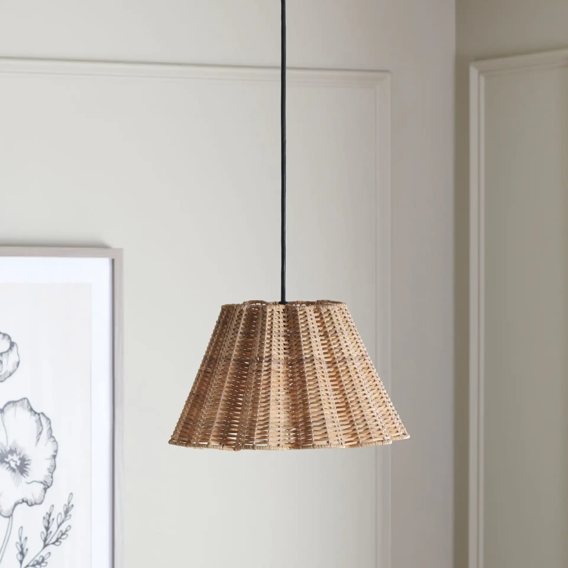 Melora Pendant in Natural in a styled room