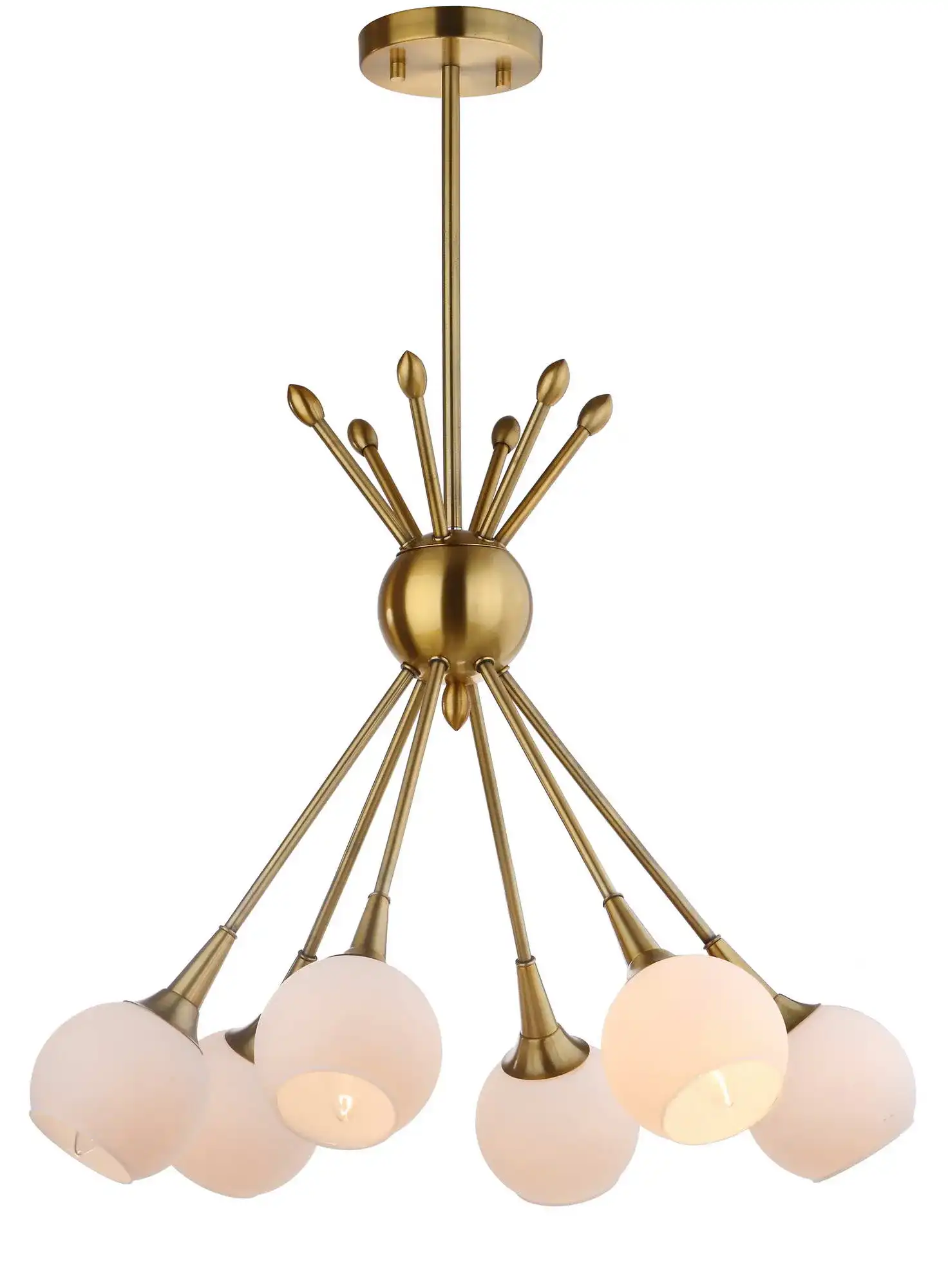 Justine Six-Light Pendant in Brass Gold