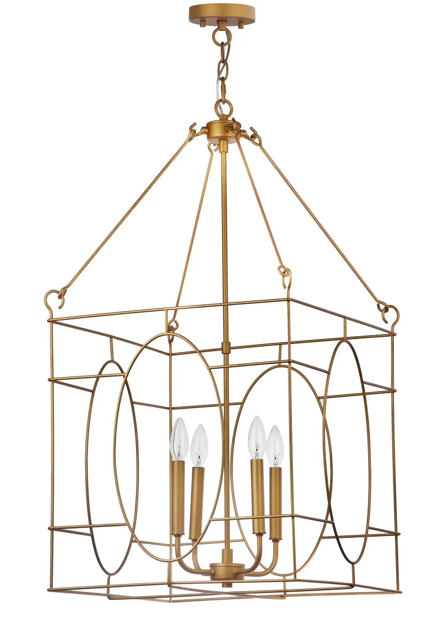 Margot Four-Light Pendant in Gold, detail view