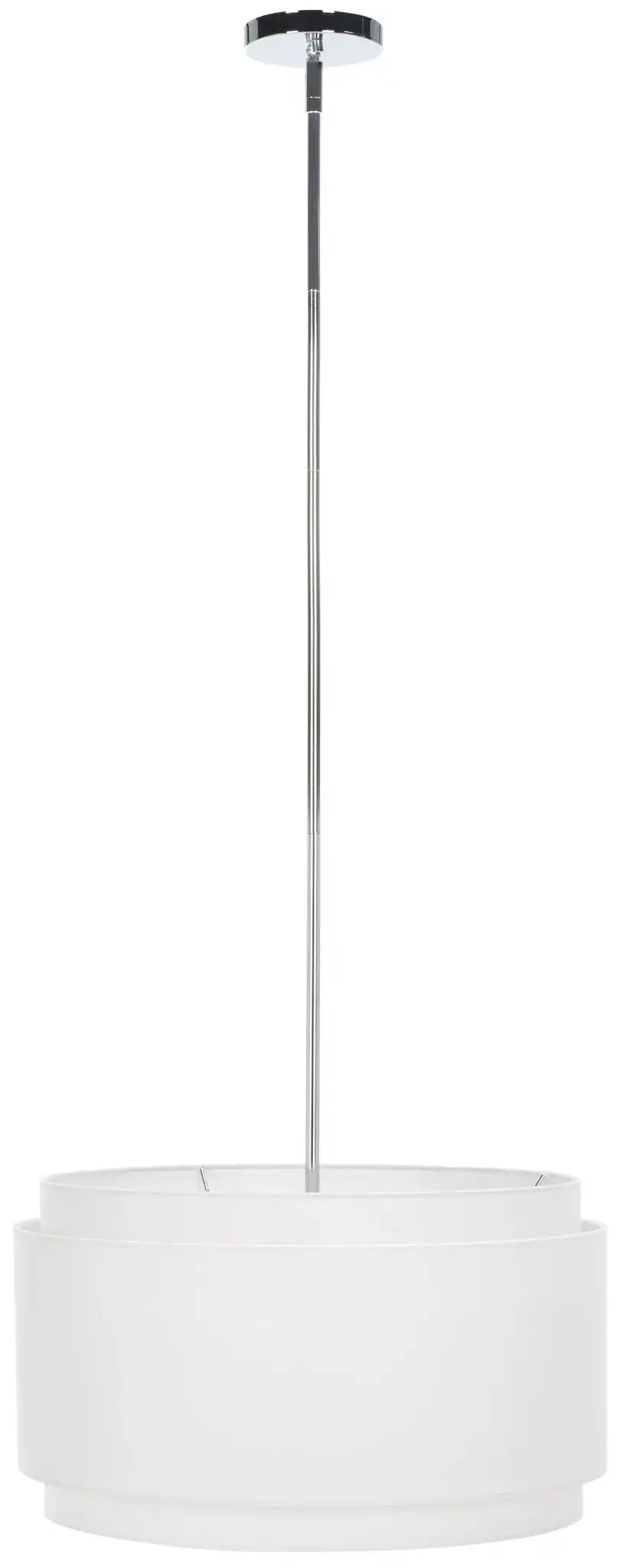 Piran Three-Light Pendant in Chrome / White, detail view