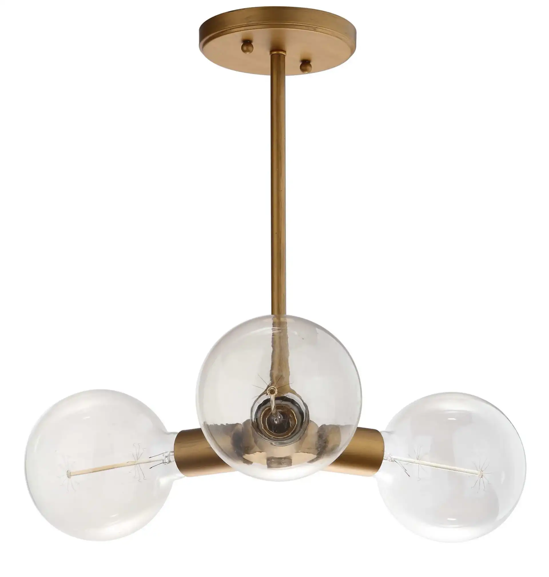 Harkin Three-Light Pendant in Gold, detail view