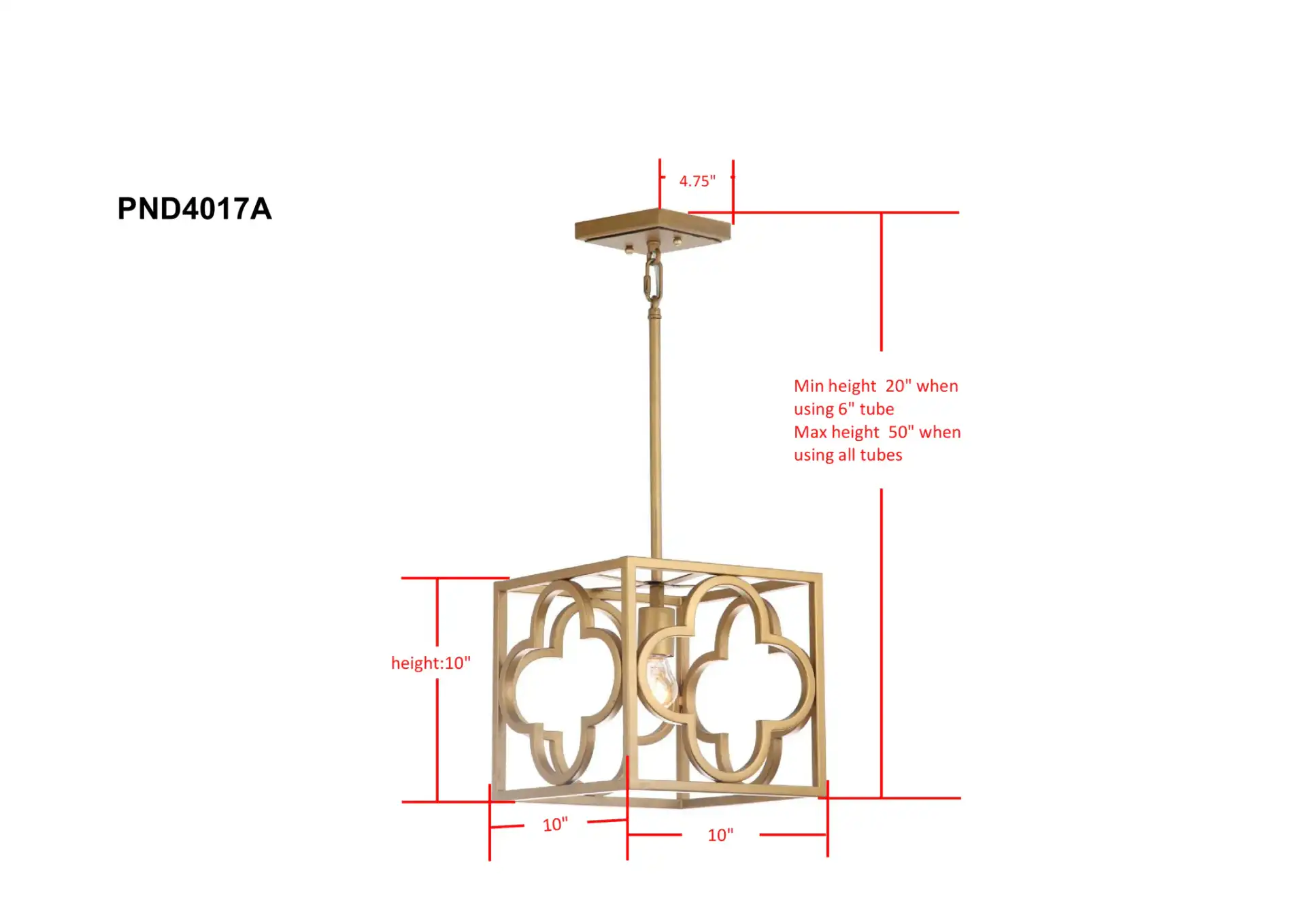 Rabia Pendant in Gold, detail view