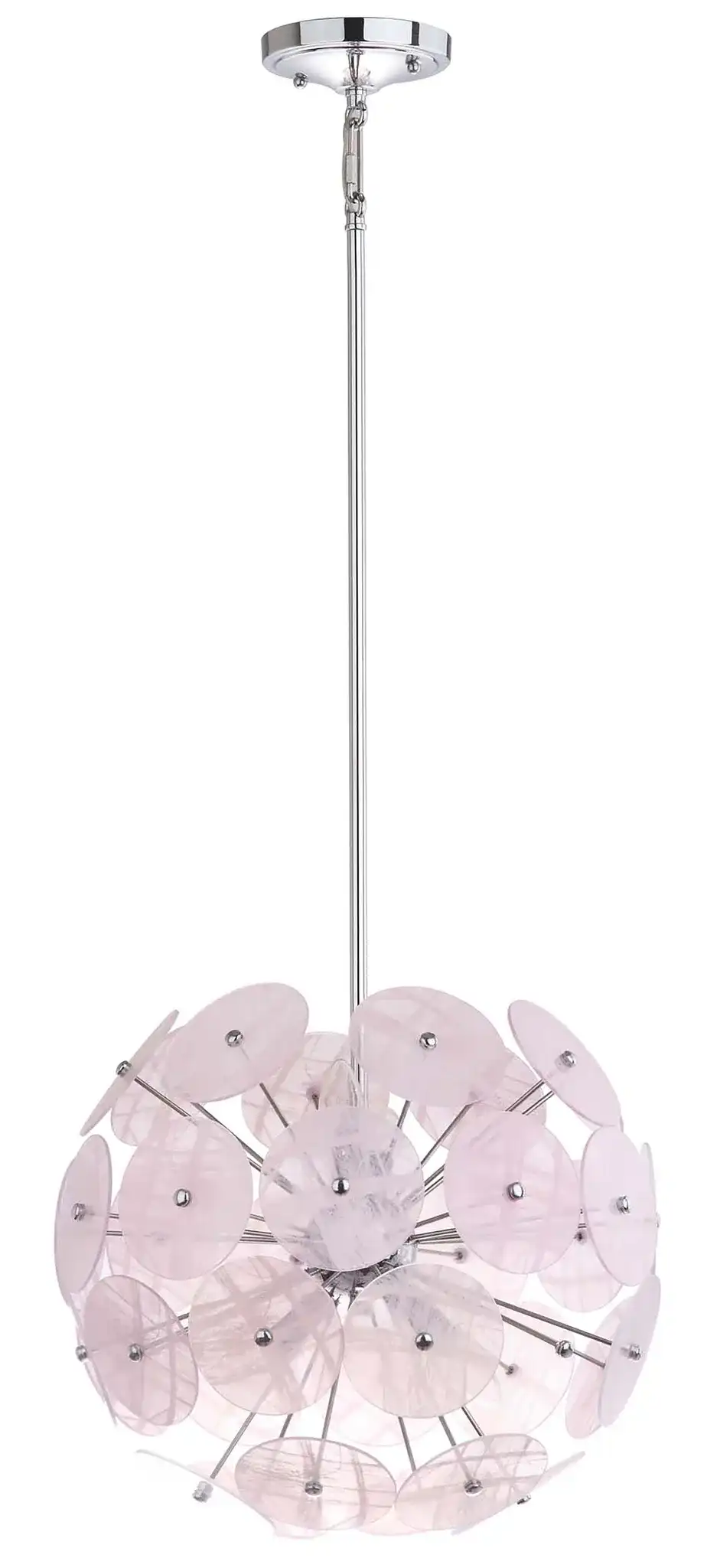 Montana Five-Light Pendant in Silver / White, detail view