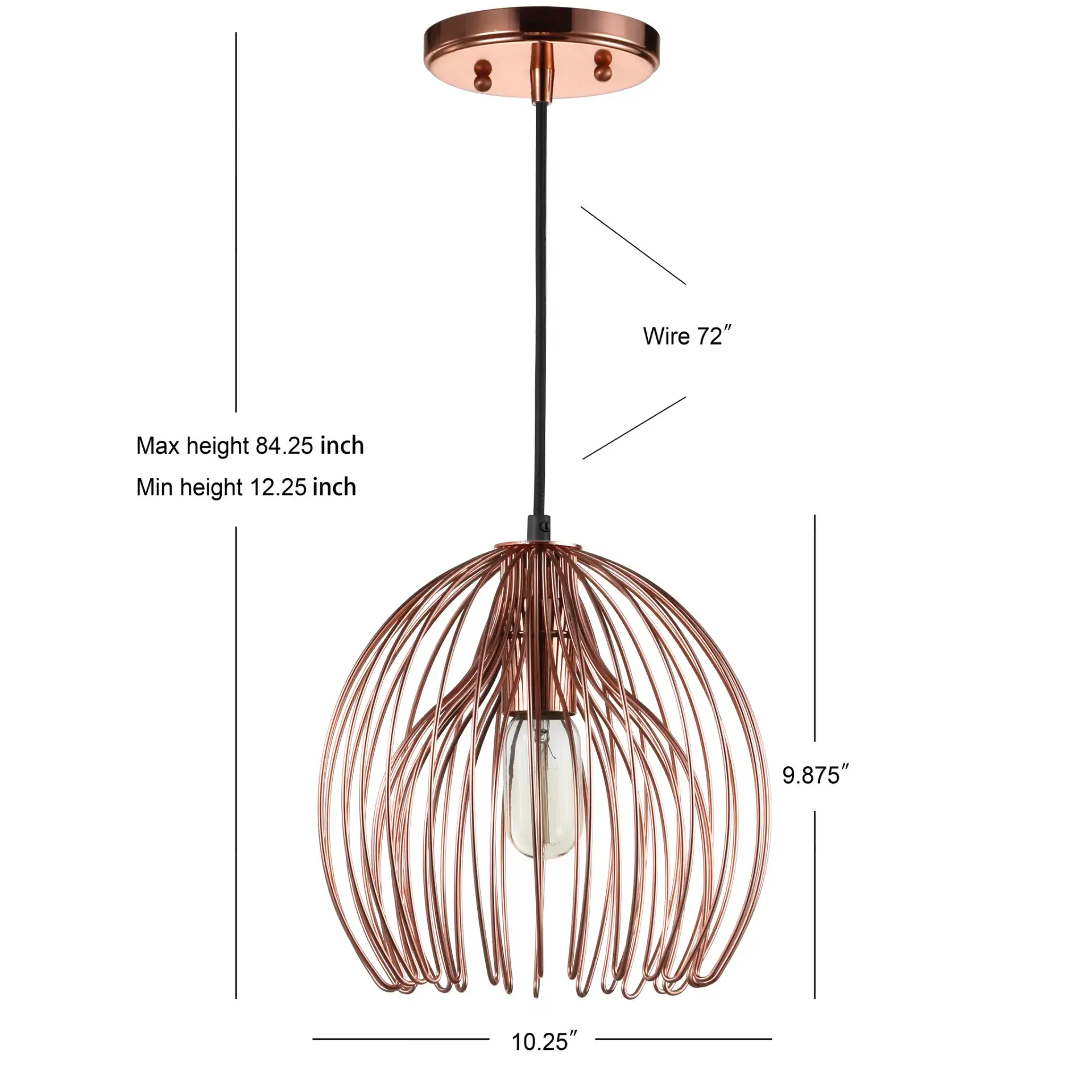 Deena Pendant in Copper, detail view