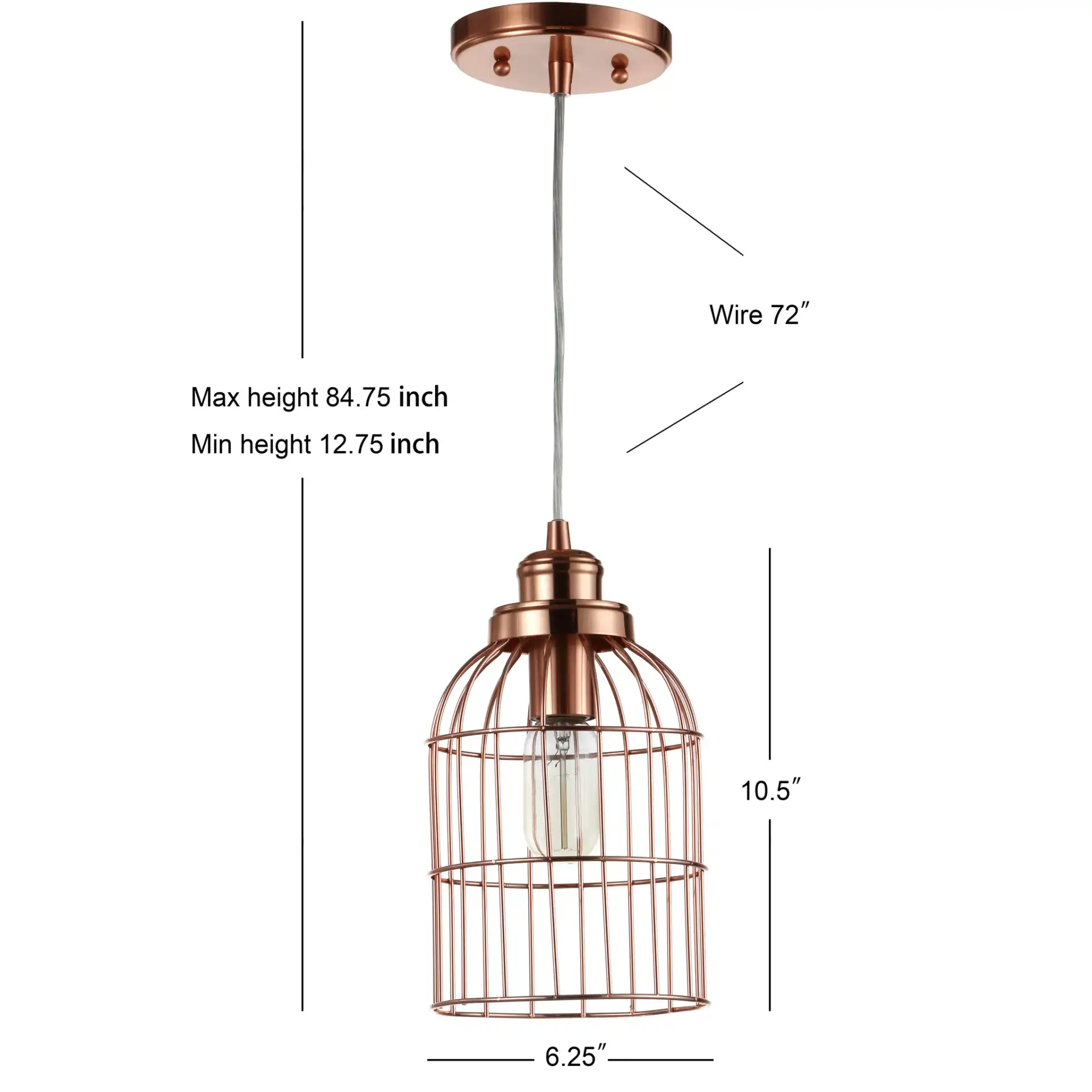 Cannelle Pendant in Copper, detail view