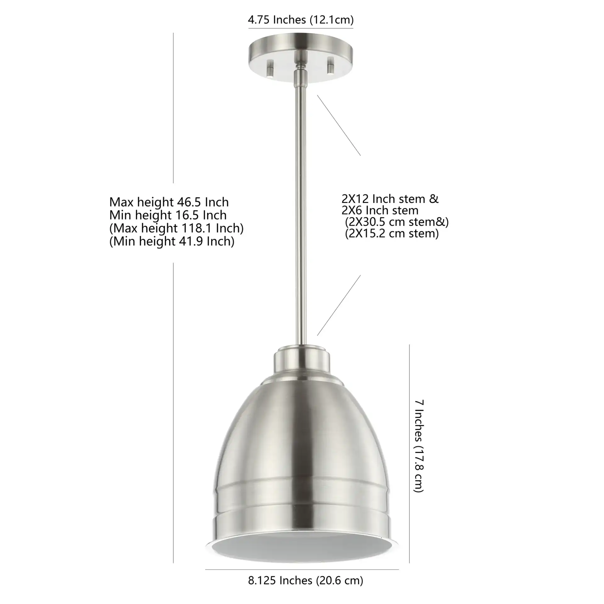Riley Pendant in Nickel, detail view