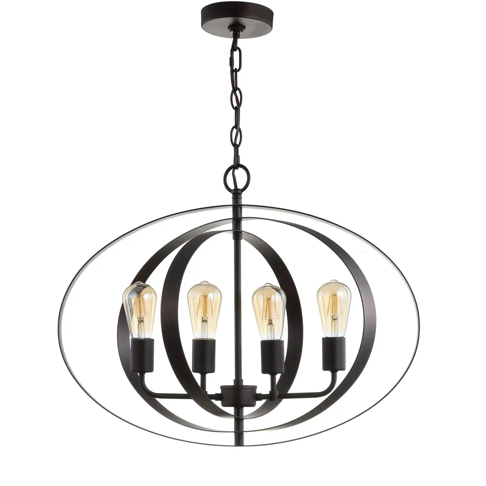 Killian Four-Light Pendant in Brass, detail view