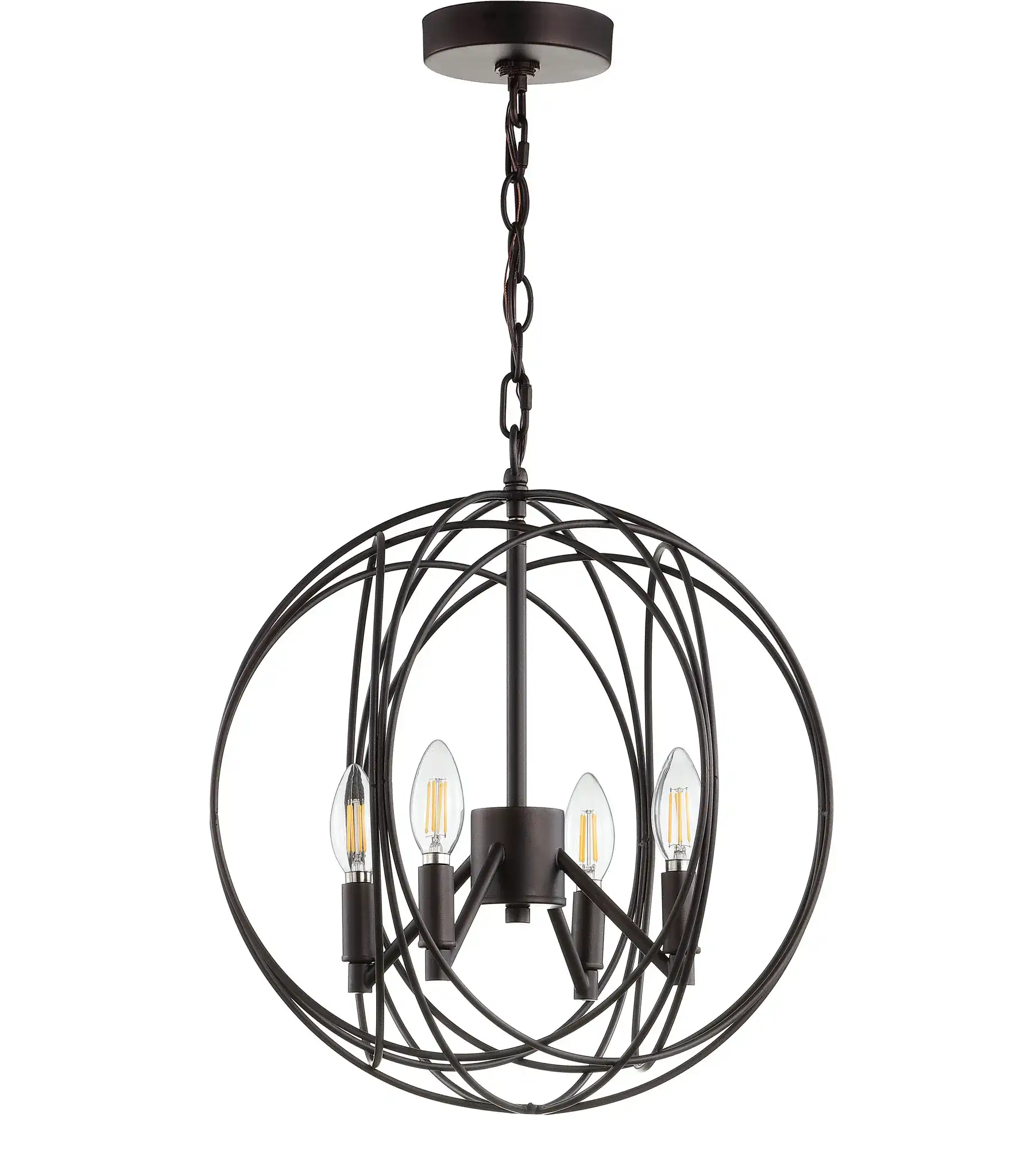 Cason Four-Light Pendant in Brass, detail view