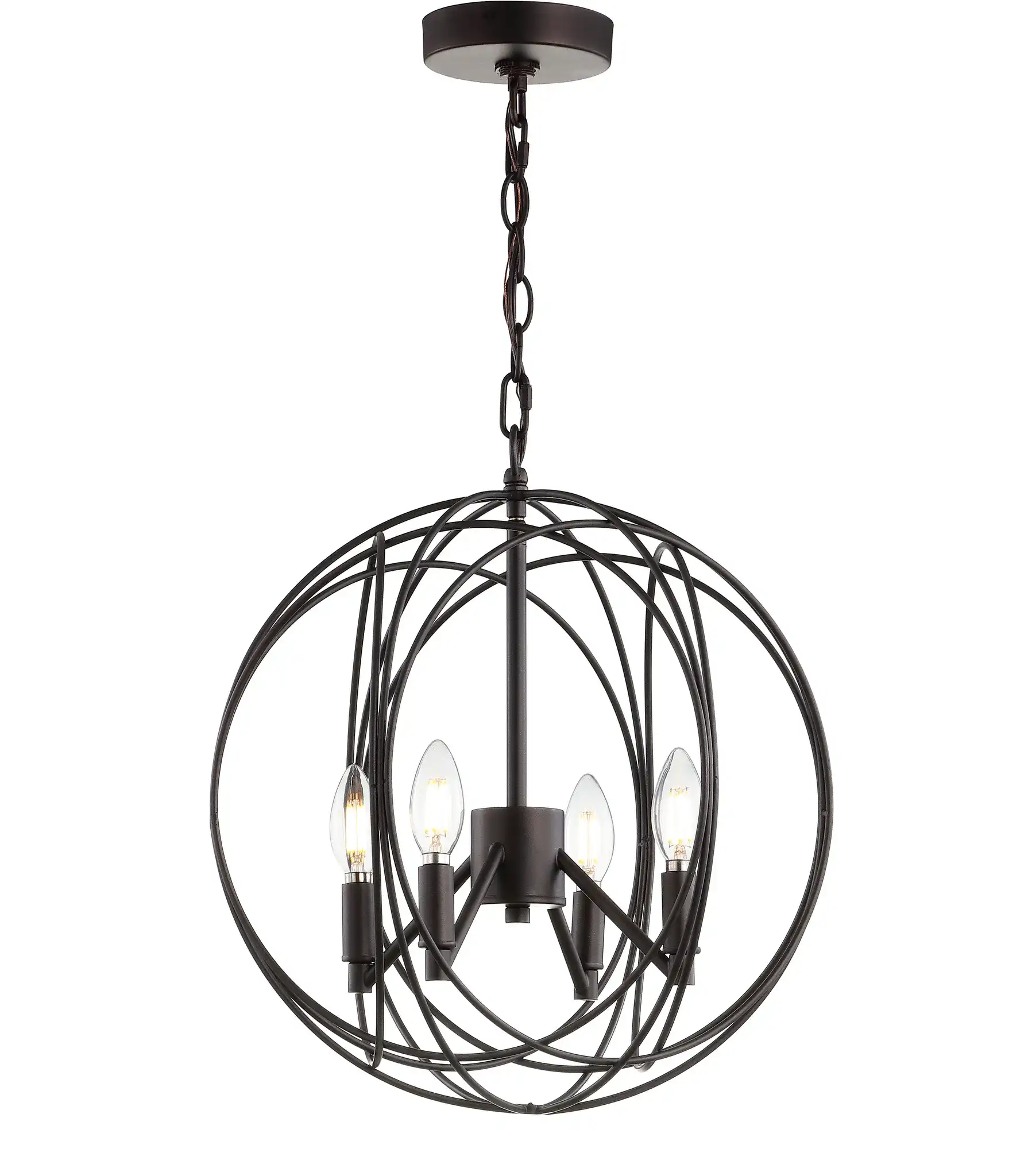 Cason Four-Light Pendant in Brass