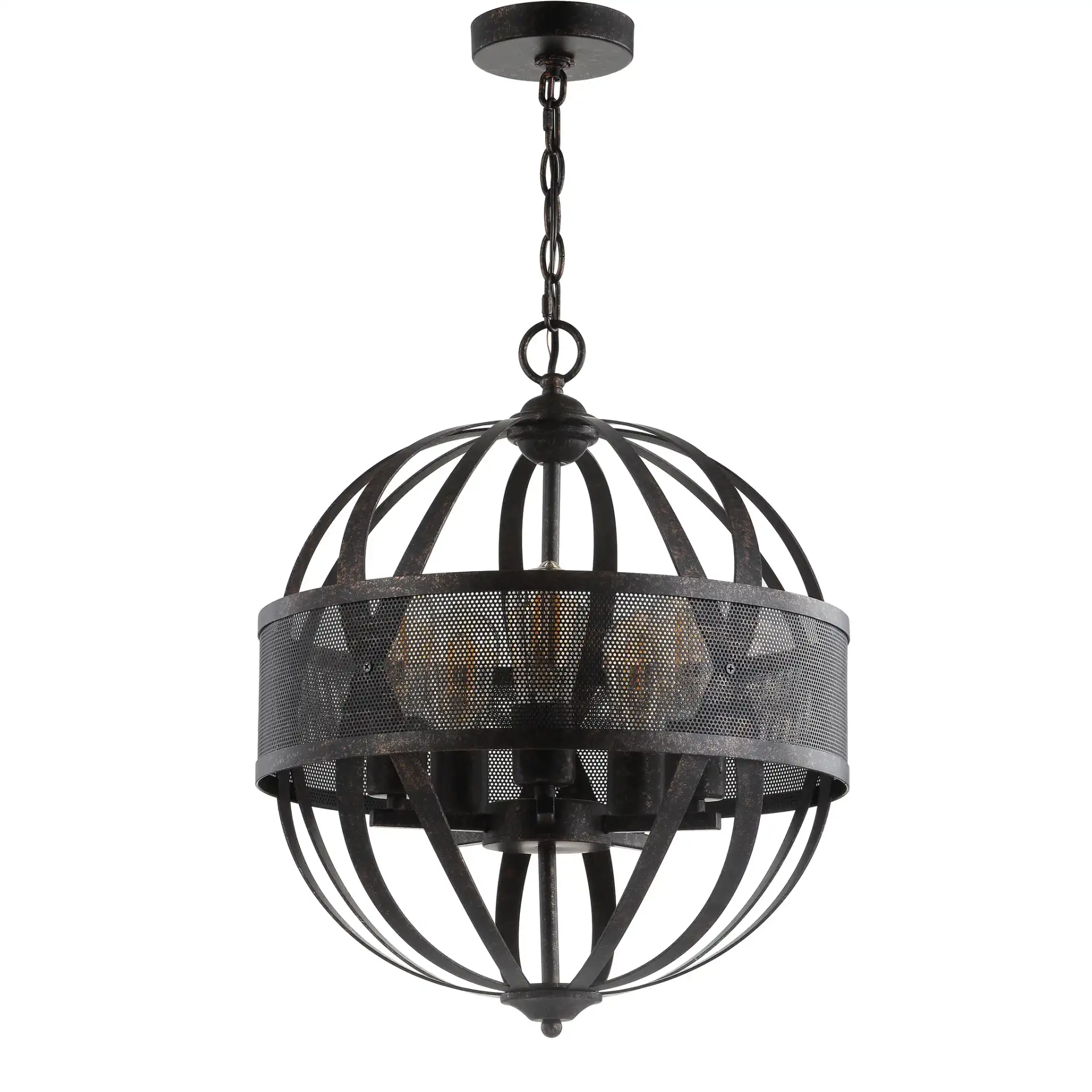 Colby Five-Light Pendant in Brass, detail view