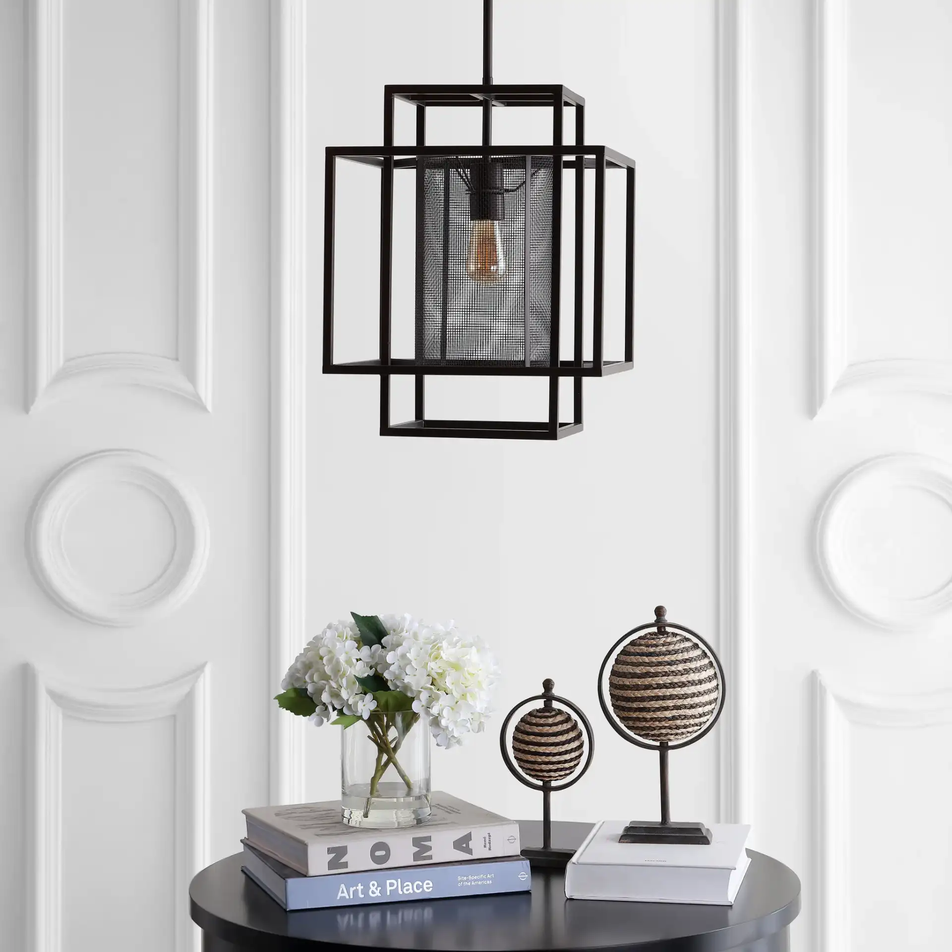 Case Pendant in Dark Gray in a styled room