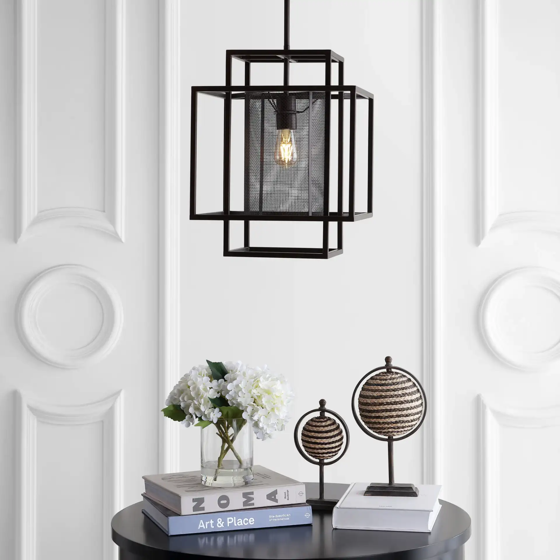 Case Pendant in Dark Gray in a styled room