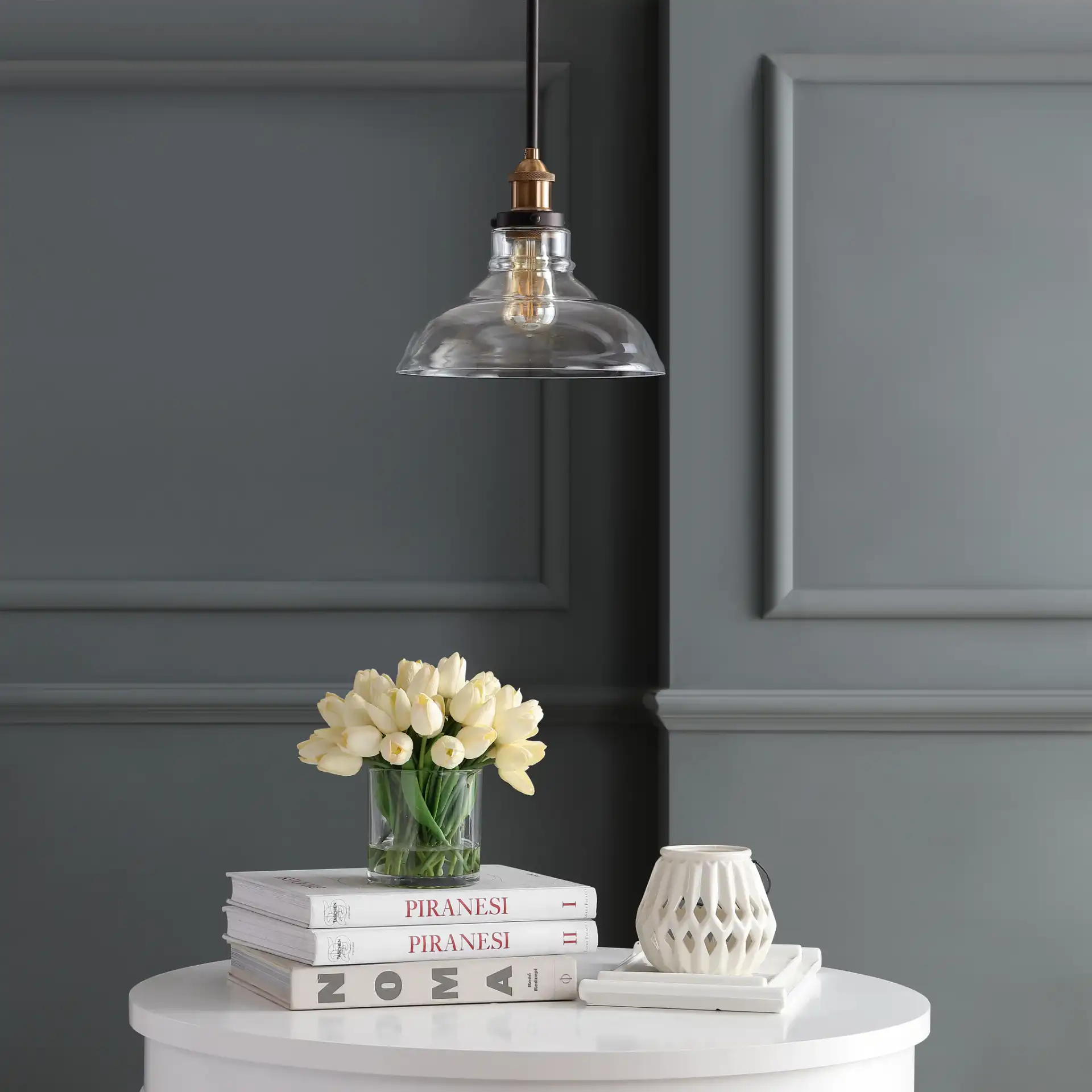Saul Pendant in Assorted in a styled room