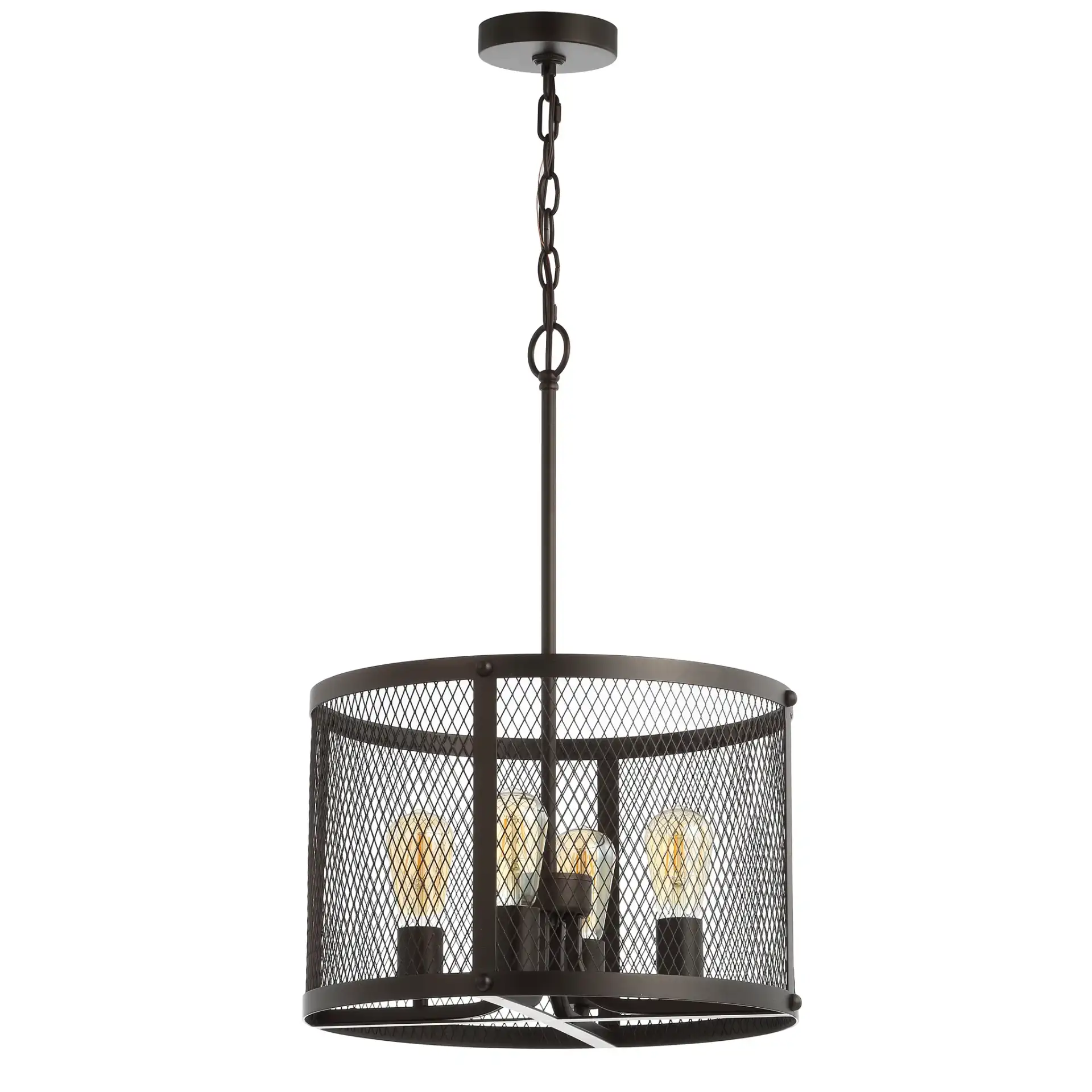 Sylas Four-Light Pendant in Dark Gray, detail view