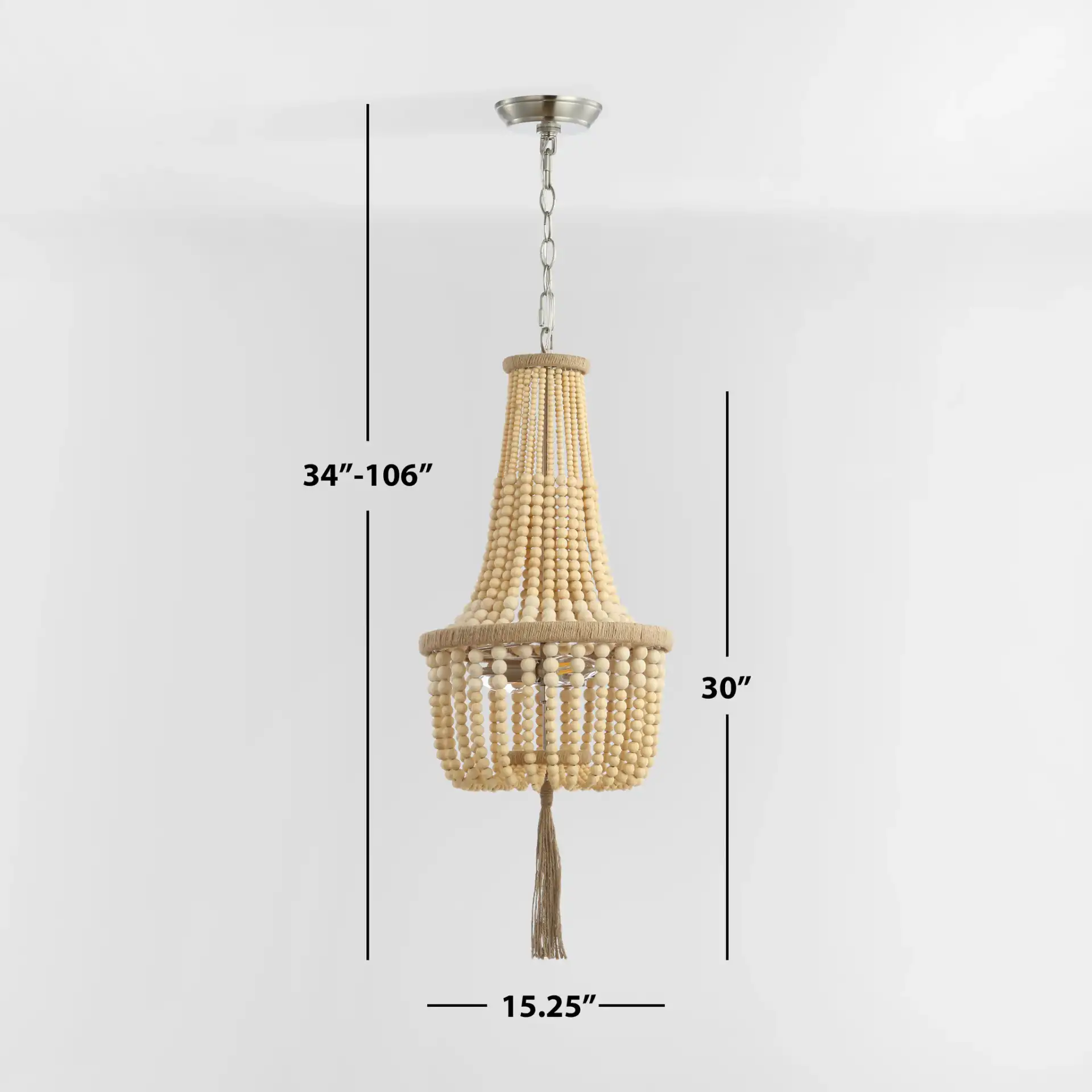 Wynne Two-Light Pendant in Brown, detail view