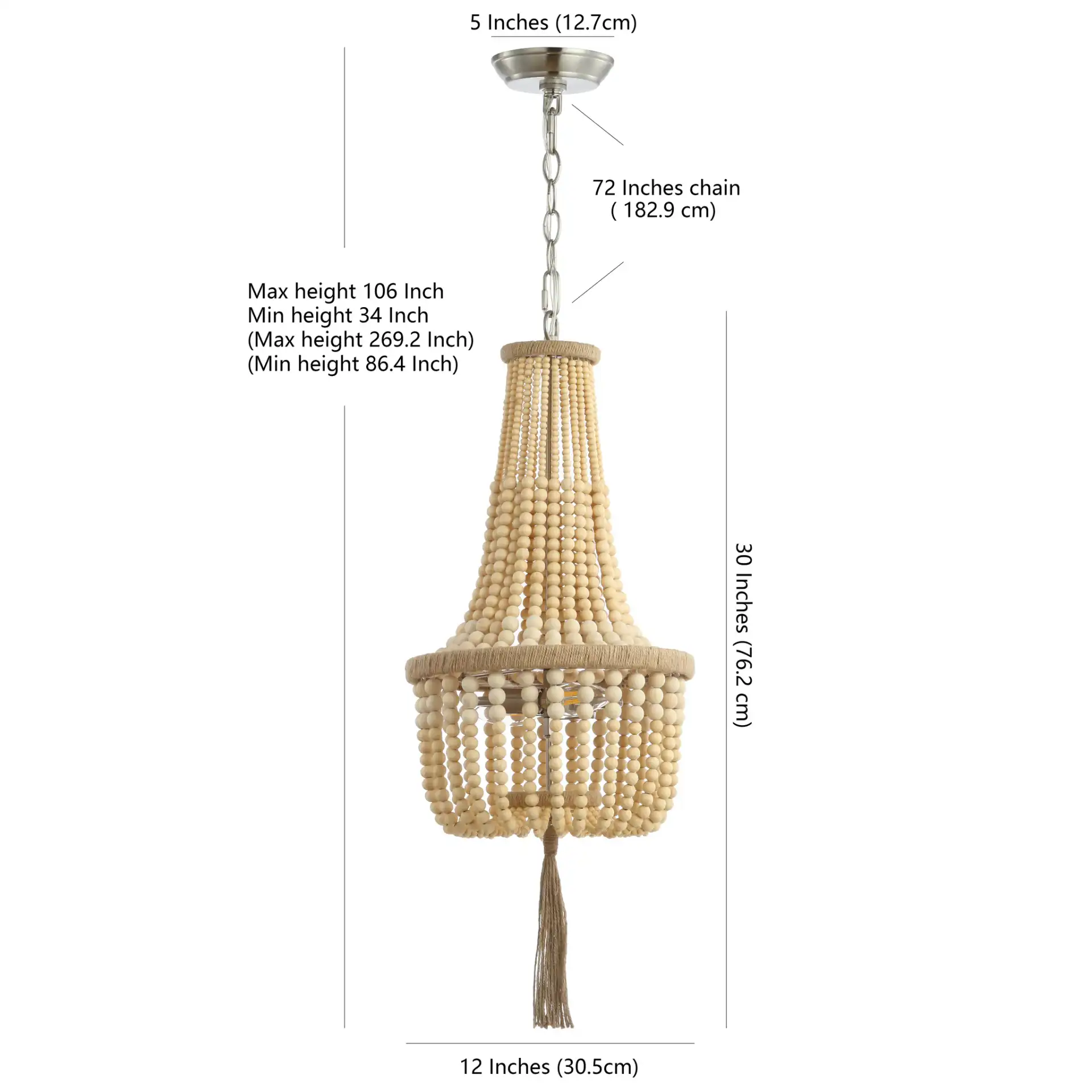 Wynne Two-Light Pendant in Brown, detail view