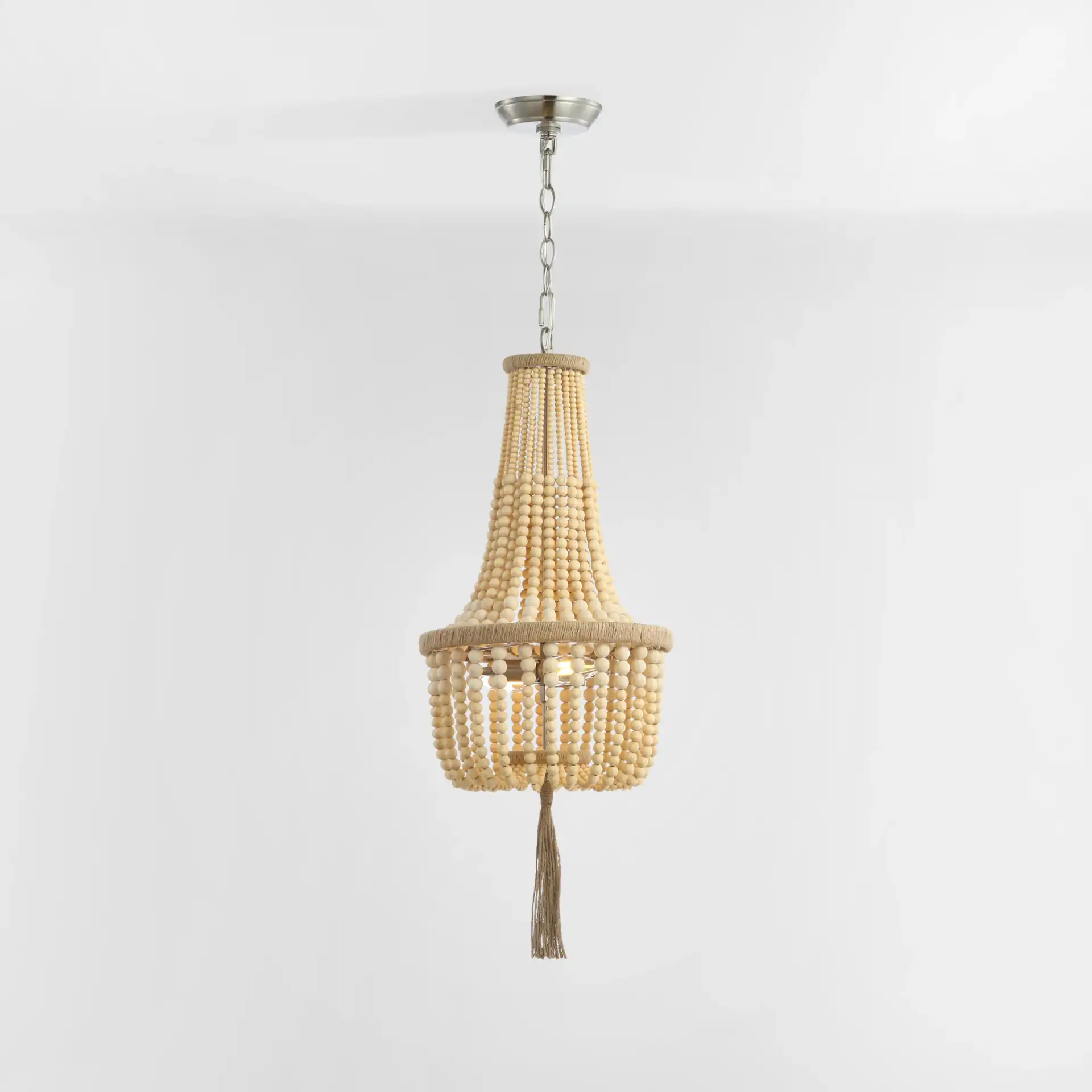 Wynne Two-Light Pendant in Brown, detail view